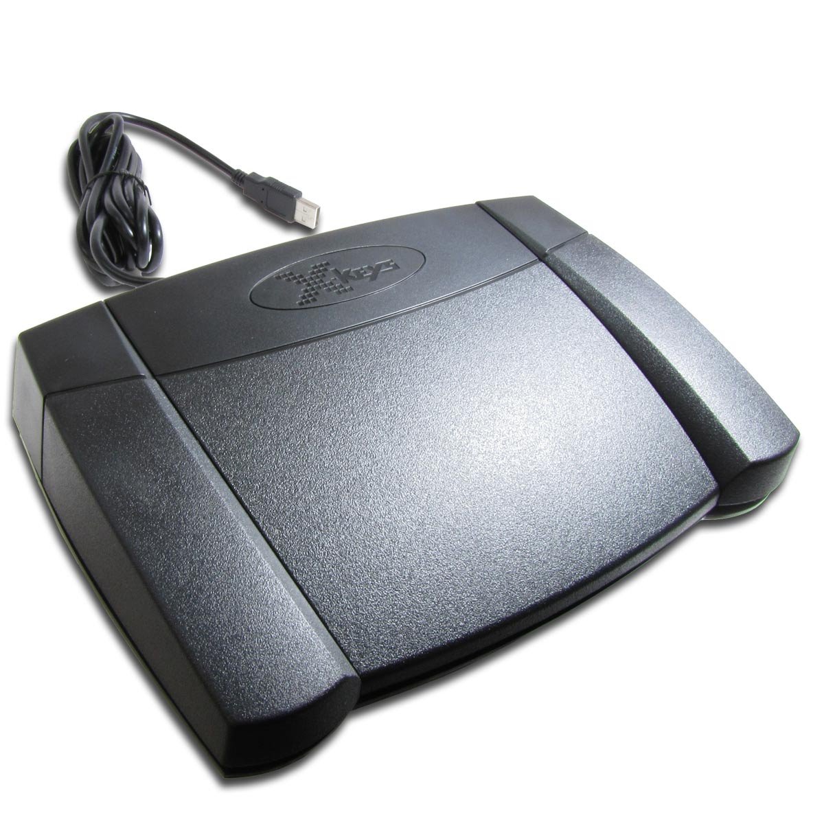XK-3 USB Programmable Foot Pedal - Hands-Free Control for Drag & Drop, Gaming, Transcription & Video Editing - Front Hinged Design for Comfort & Precision