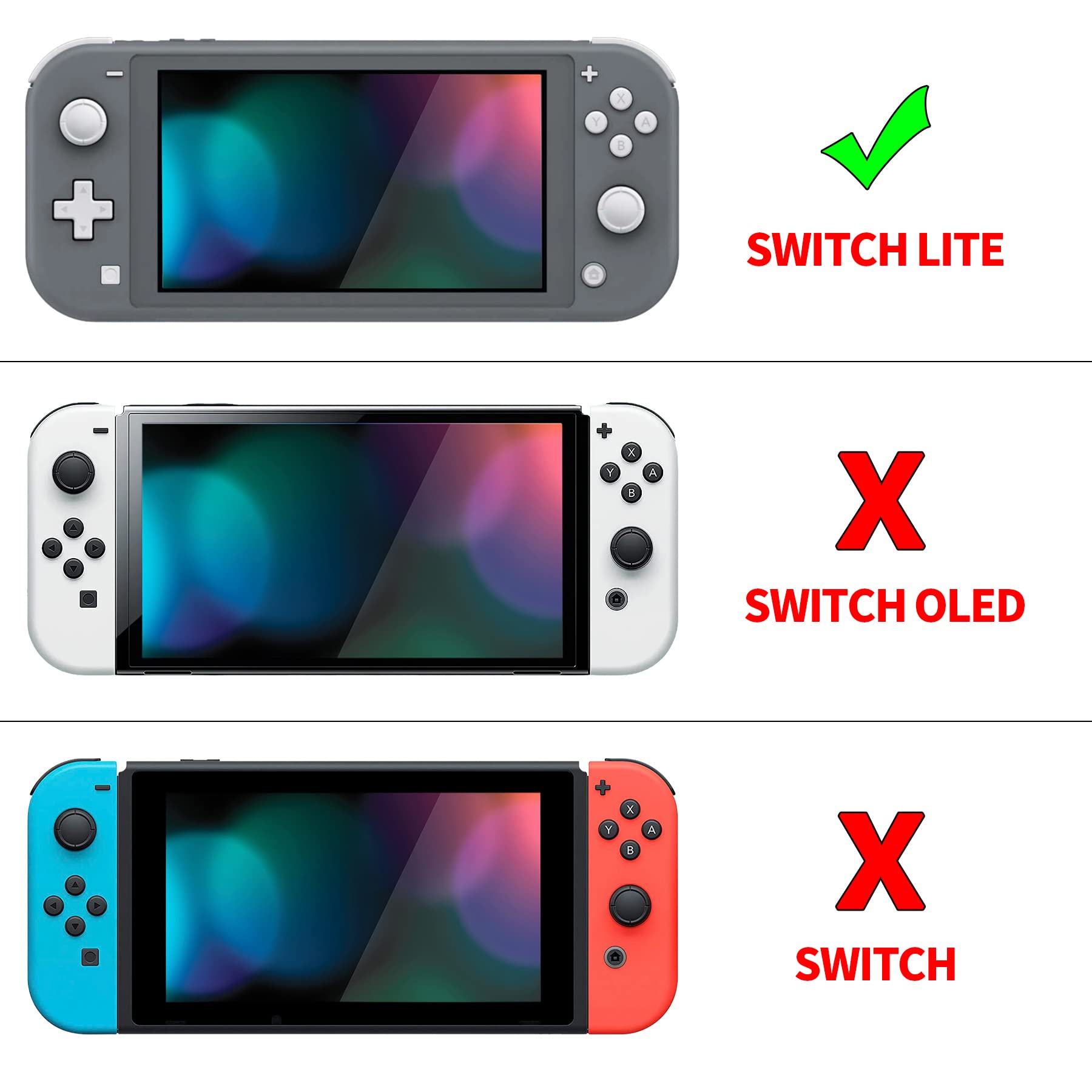 PlayVital ZealProtect Protective Case for Nintendo Switch Lite - Hard Shell Ergonomic Grip Cover with Screen Protector, Thumb Grip Caps & Button Caps (Dark Grayish Violet) | Perfect for Travel, Gaming Sessions & Switch Lite Protection
