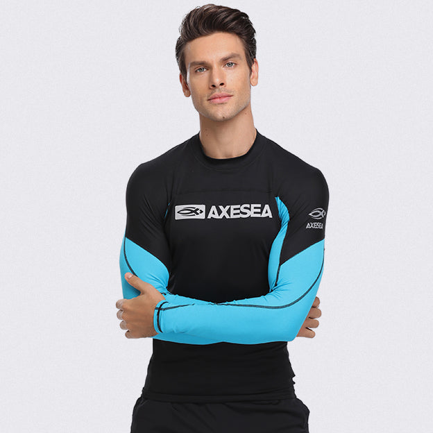 Men's UPF 50+ Long Sleeve Rash Guard Shirt - Sun Protection Swim Shirt for Surfing, Swimming & Outdoor Water Sports