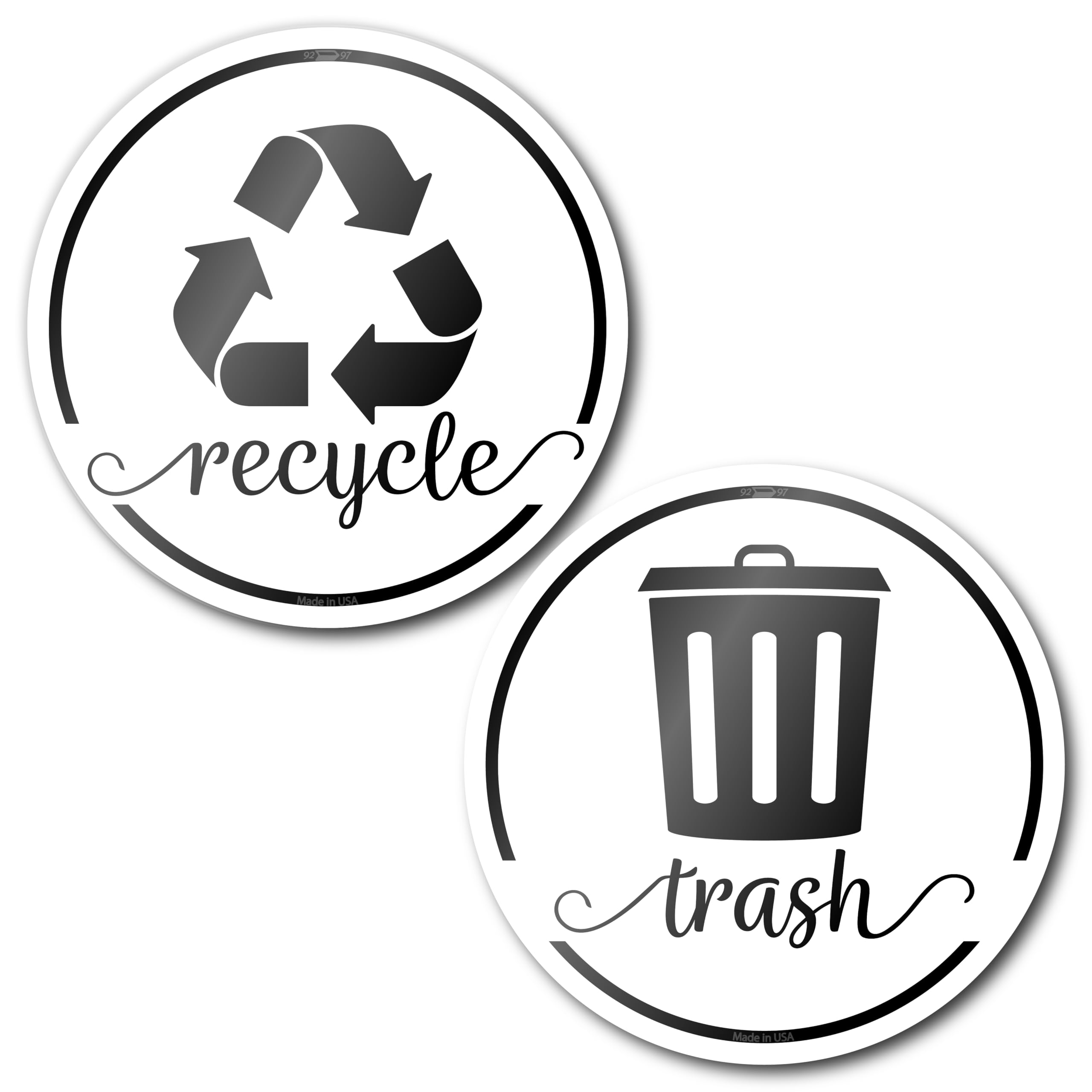 Eco-Friendly Recycling Stickers for Trash Cans - 3.5