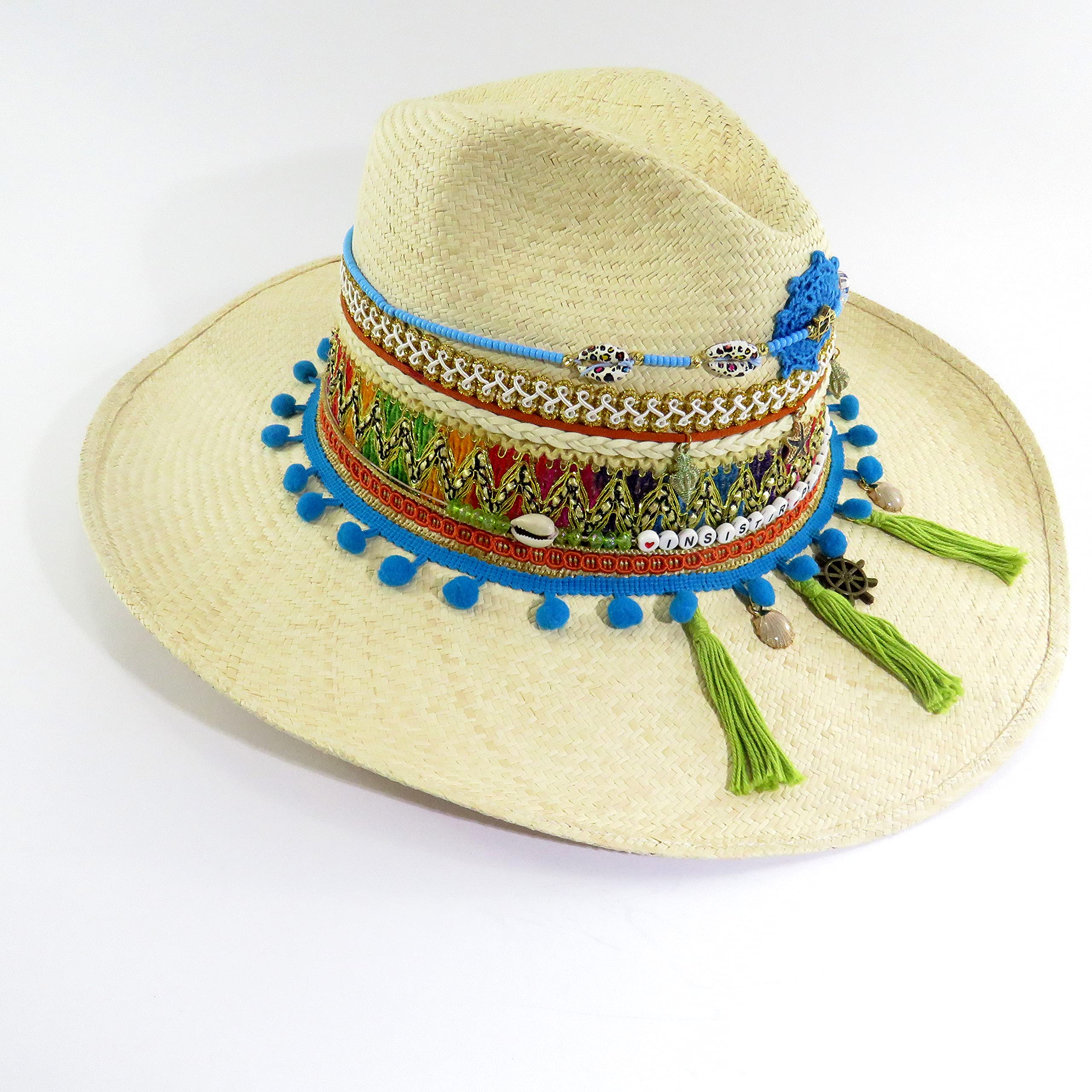 Stylish Beige Woven Straw Hat - Breathable Colombian Beach Hat for Women & Men | Perfect for Sun Protection, Vacations, and Summer Outfits