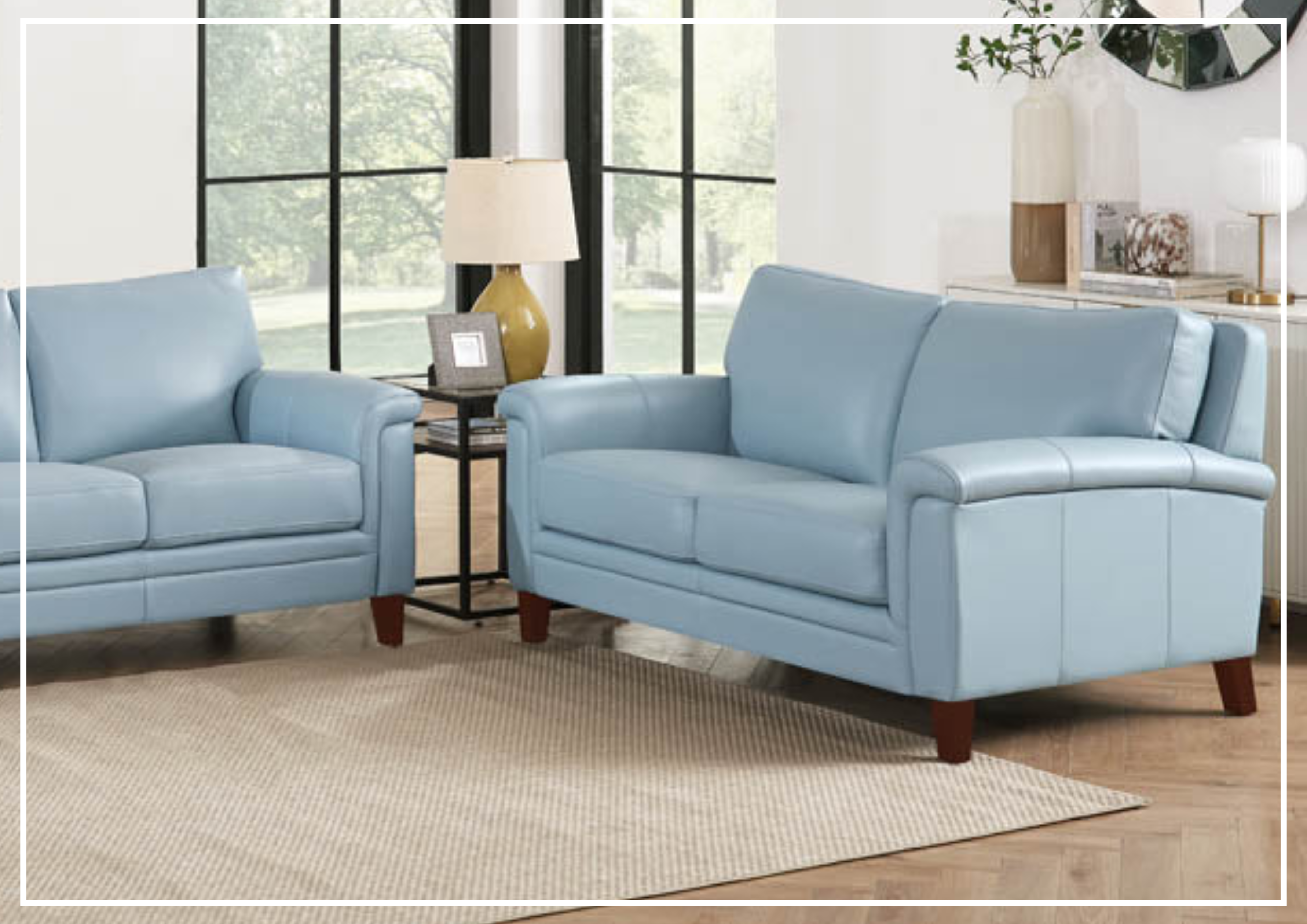 Hydeline Westcott 2-Seater Leather Sofa - Top Grain Genuine Leather, Modern Living Room Furniture for Small Spaces, Perfect for Apartments & Cozy Homes