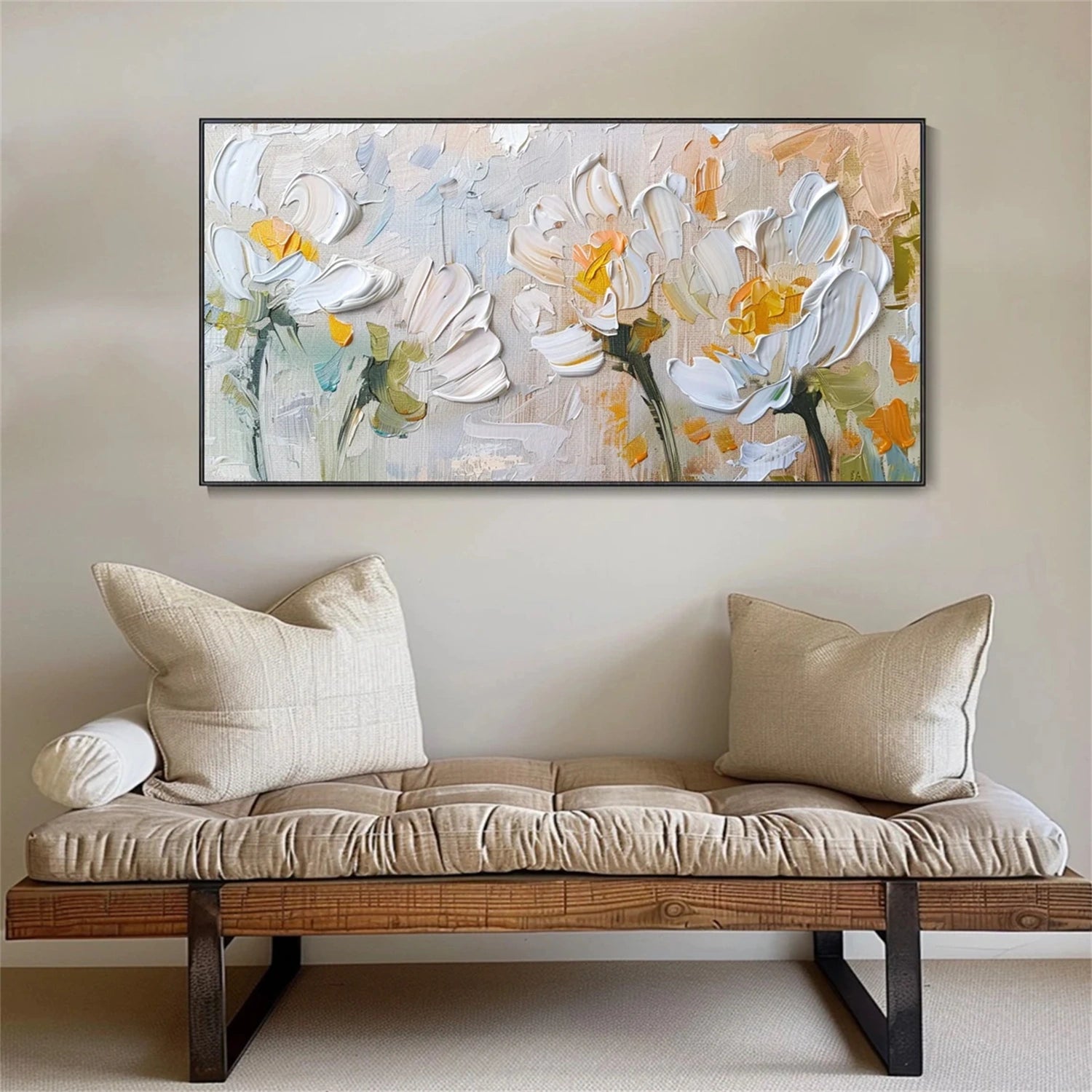 Flower and Tree Painting Canvas Art #FT101 - Handmade Wall Decor for Living Room, Bedroom & Office