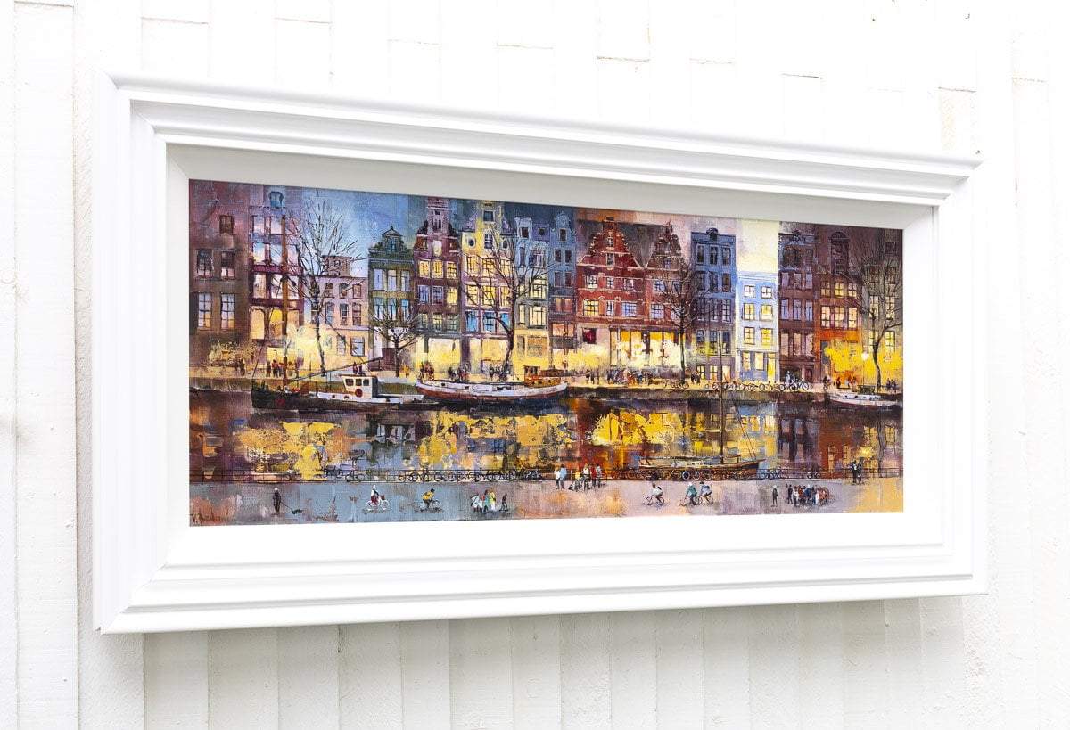 Amsterdam Evenings Original Canvas Art Print - Handmade Wall Decor for Living Room, Bedroom & Office | Perfect Gift for Home & Interior Design Lovers