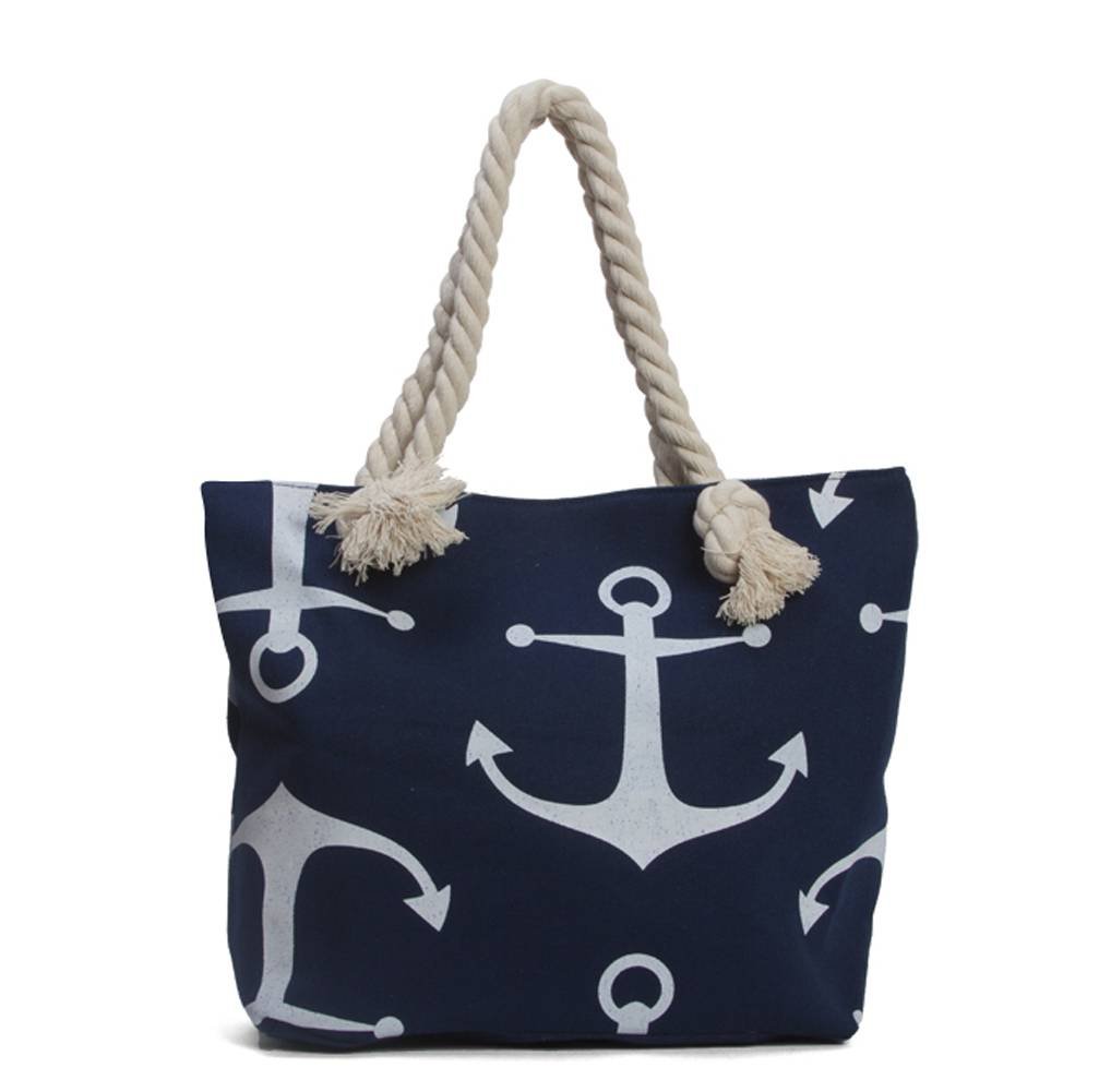Stylish Anchors Wide Beach Tote Bag - Large Waterproof Summer Beach Bag for Women, Perfect for Pool, Travel & Shopping