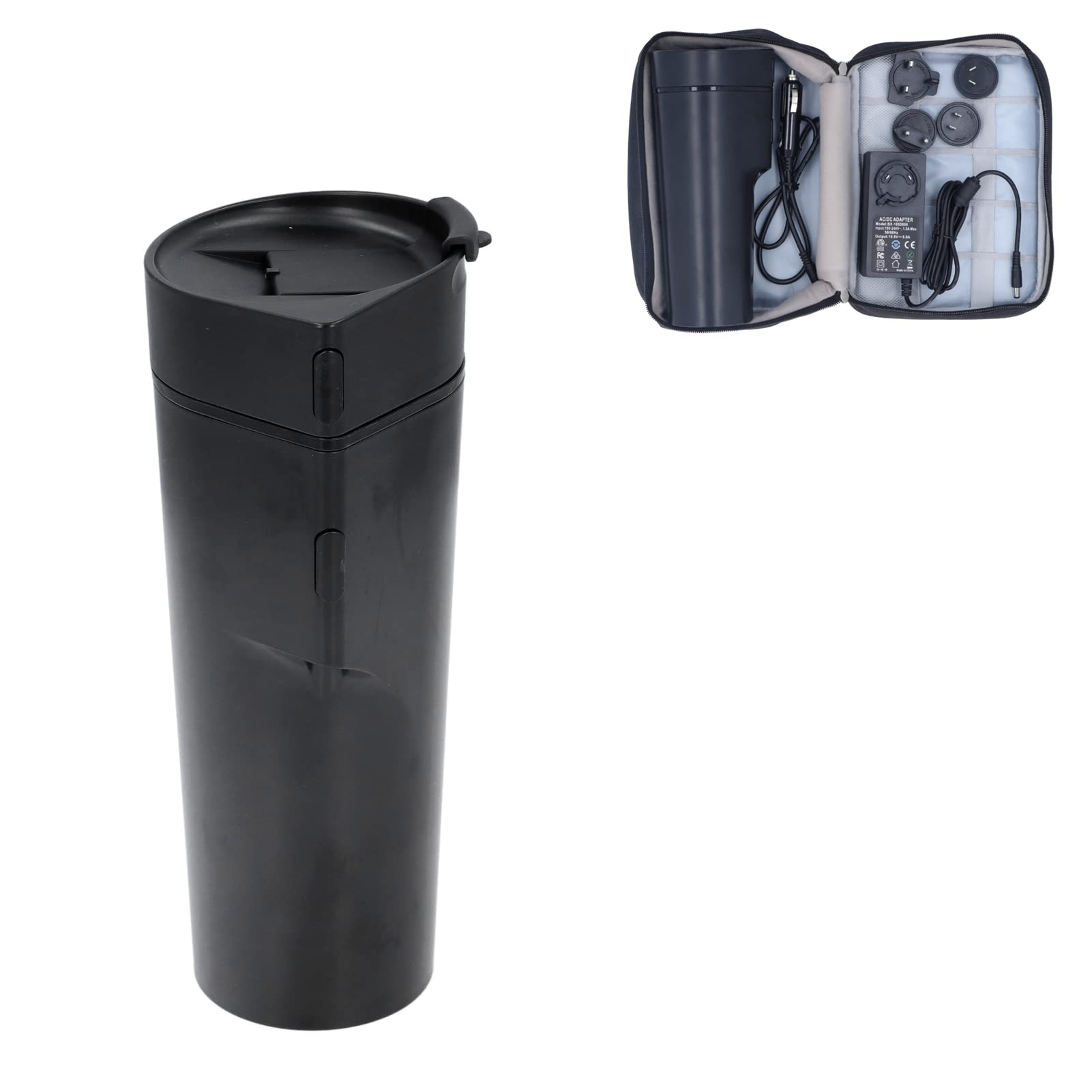 12V Portable Car Coffee Maker with Cigarette Lighter Plug - Automatic Travel Coffee Machine for Road Trips, Camping, Truck Driving & Home Office - Includes Convenient Carrying Bag (Perfect for Commuters & Outdoor Adventures)