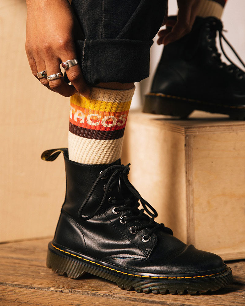 Colorful Striped Taco Socks for Men & Women - Fun Novelty Socks for Casual Wear, Cosplay & Gifts