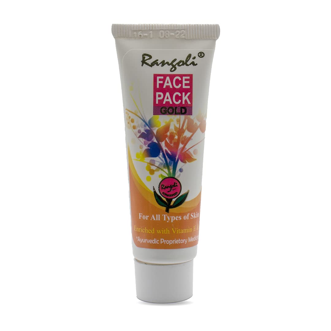 Rangoli Herbal Gold Face Mask | Hydrating & Brightening Facial Treatment for All Skin Types | Perfect for Daily Skincare & Glowing Complexion