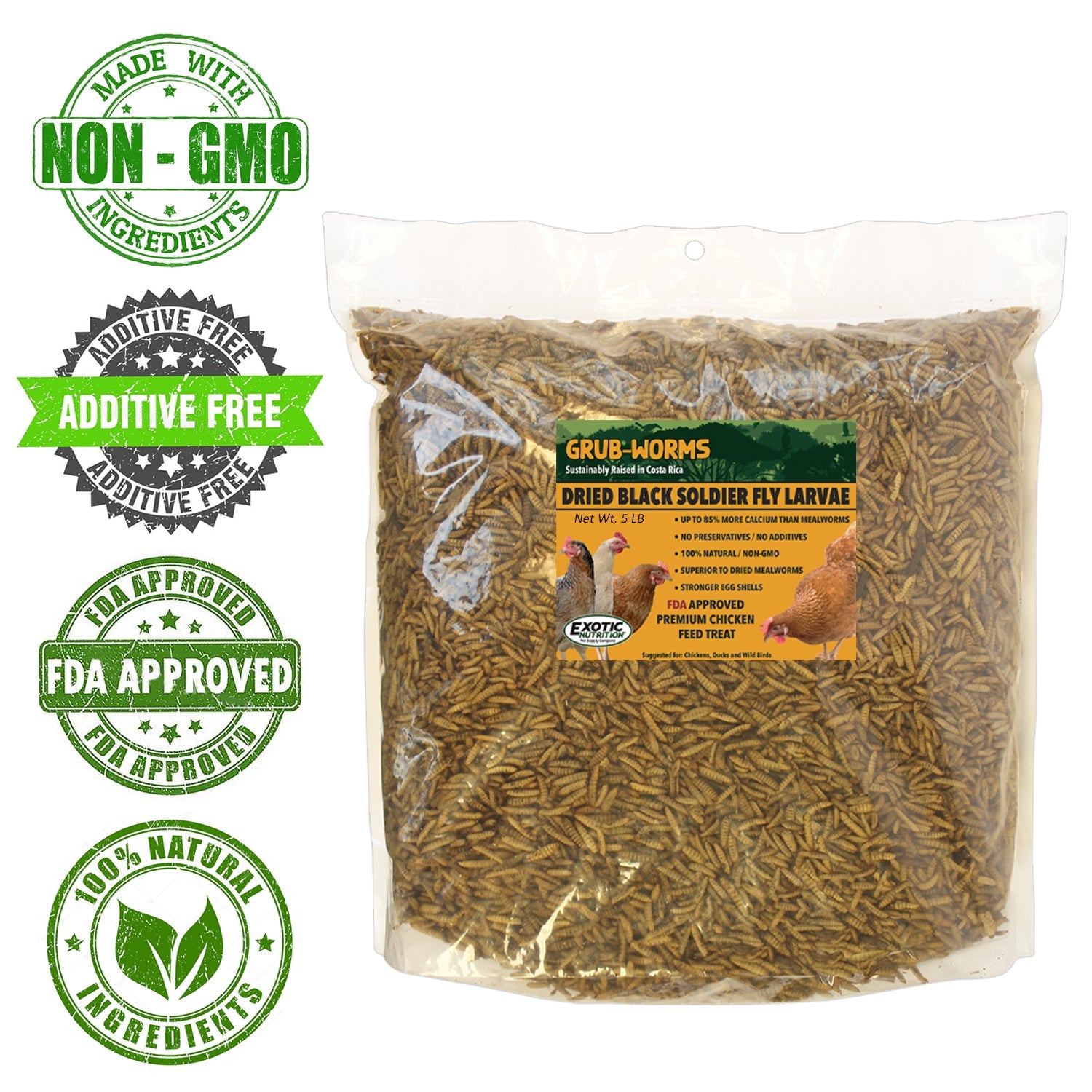 Premium Grub Worms - Nutritious Black Soldier Fly Larvae for Reptiles, Chickens & Wild Birds | High-Protein Pet Food & Fishing Bait | Perfect for Feeding Bearded Dragons, Frogs & Backyard Poultry