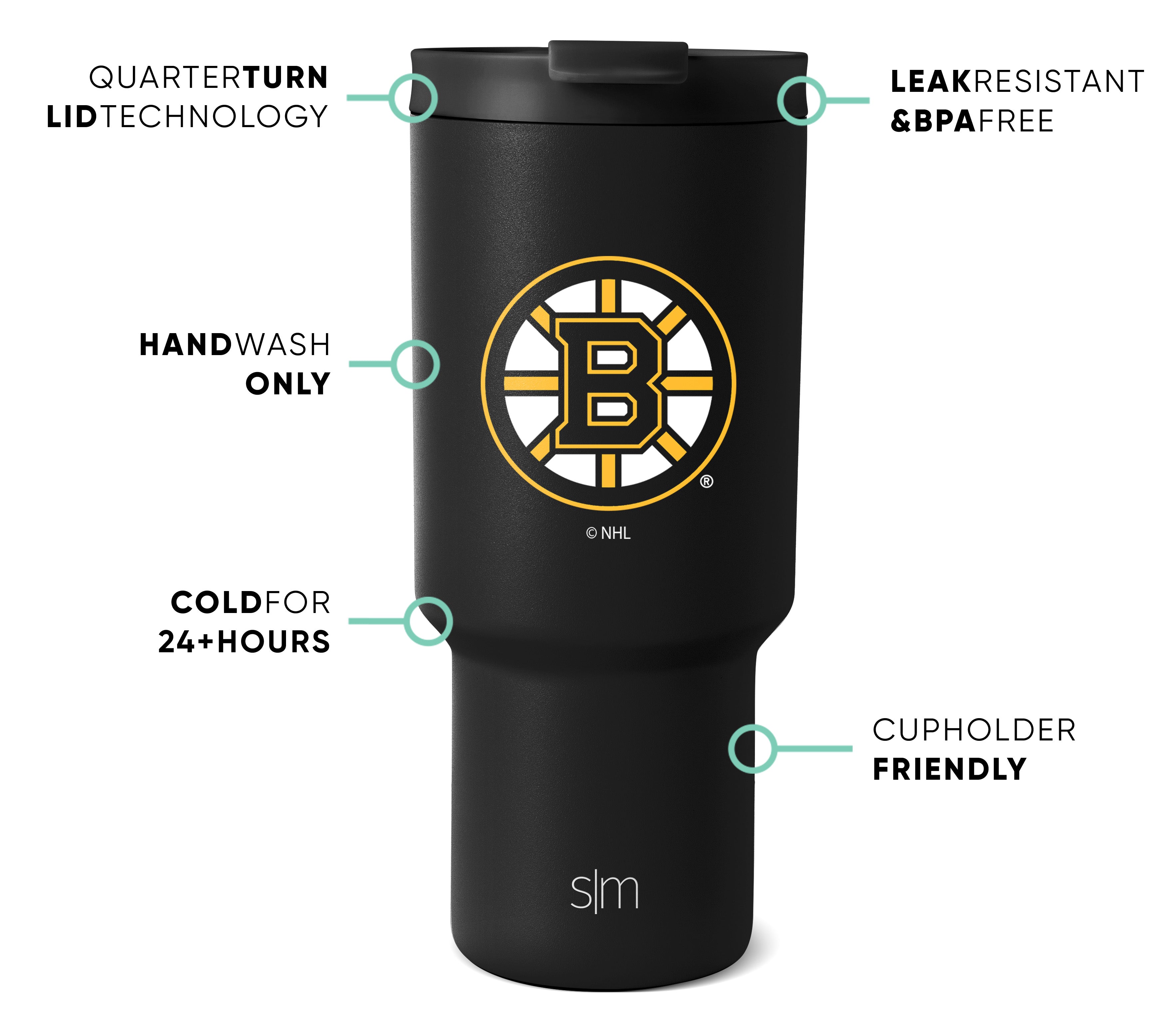 NHL Trek Tumbler - Insulated Stainless Steel Water Bottle with Lid & Straw - 20oz Travel Mug for Hockey Fans - Perfect for Games, Workouts & Outdoor Adventures