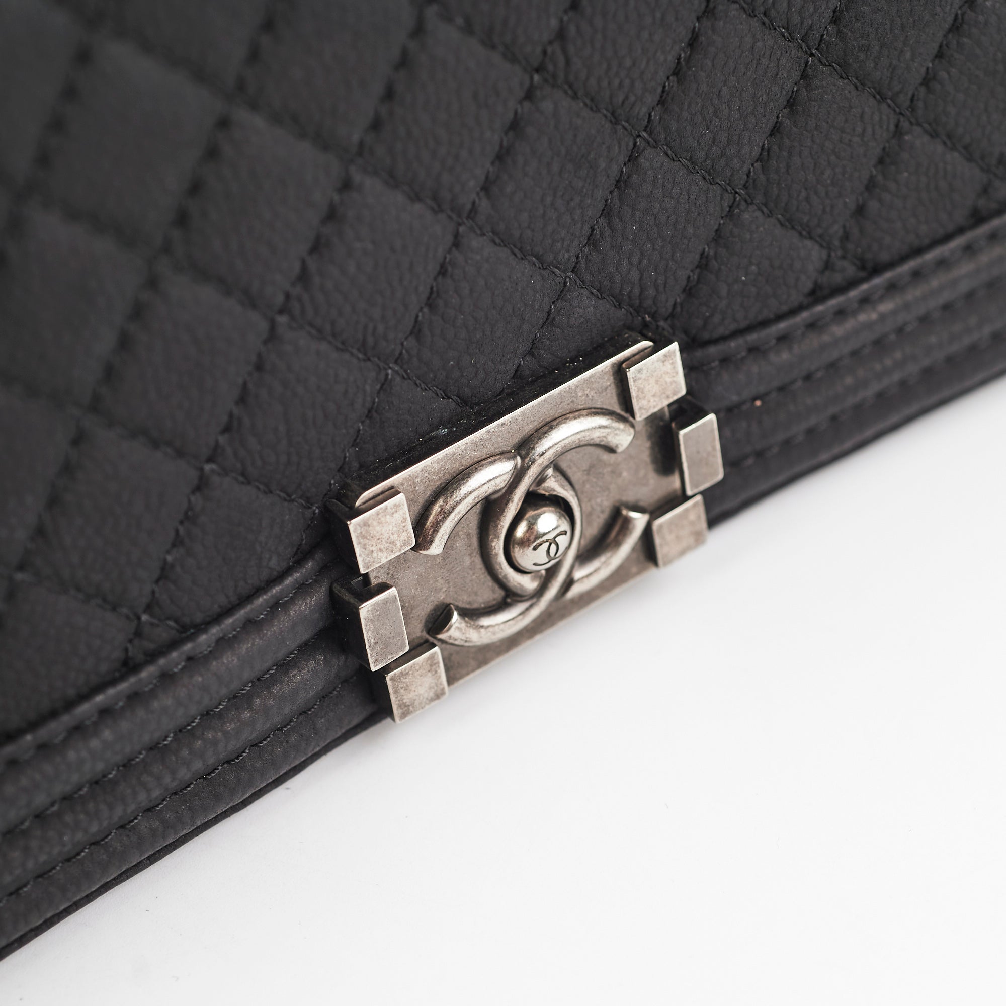 Chanel Old Medium Boy Bag Black Caviar Leather - Luxury Designer Handbag for Women, Perfect for Parties, Work & Everyday Use