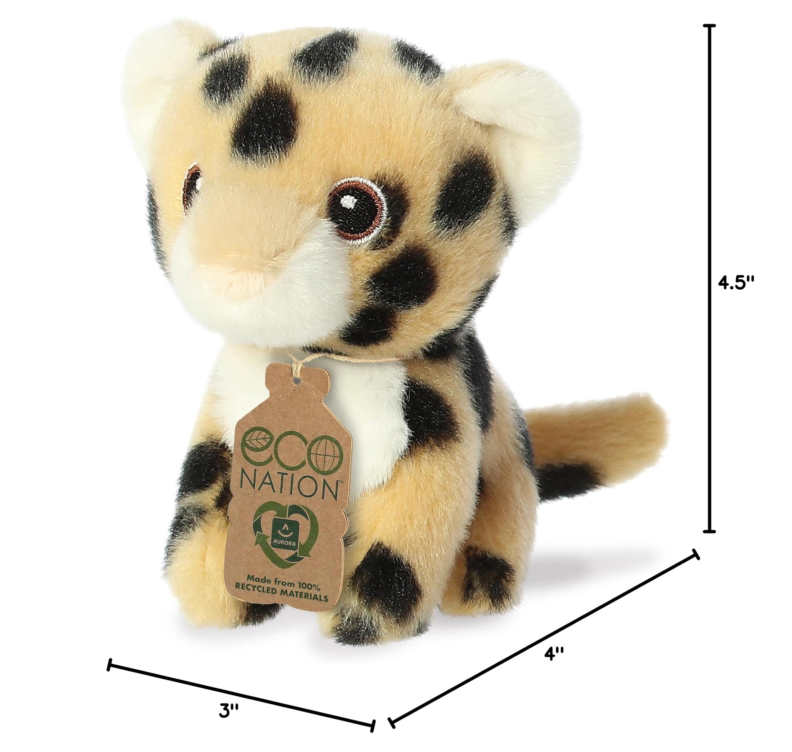 Eco-Friendly Mini Cheetah Stuffed Animal Toy - 5