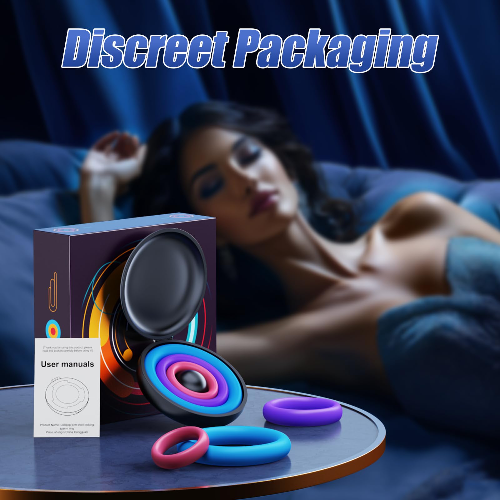 Premium Silicone Penis Ring Set - 3 Multi-Colored Cock Rings for Enhanced Erection & Longer Lasting Pleasure | Adult Sex Toys for Men & Couples | Perfect for Spicing Up Intimate Moments & Couples Play