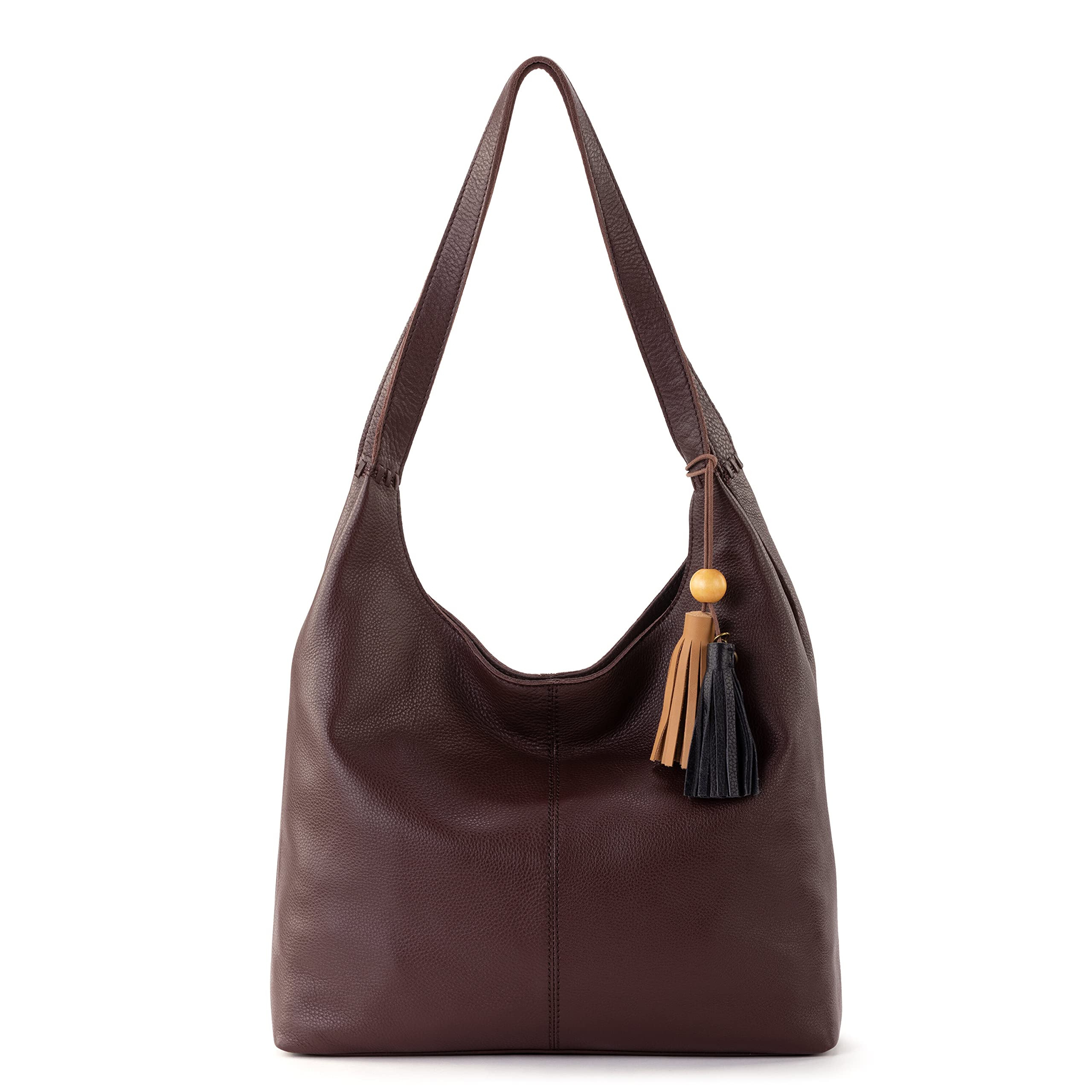 The Sak Huntley Hobo Leather Bag - Double Strap Crossbody Purse in Rich Mahogany Brown | Perfect for Work, Travel & Everyday Use
