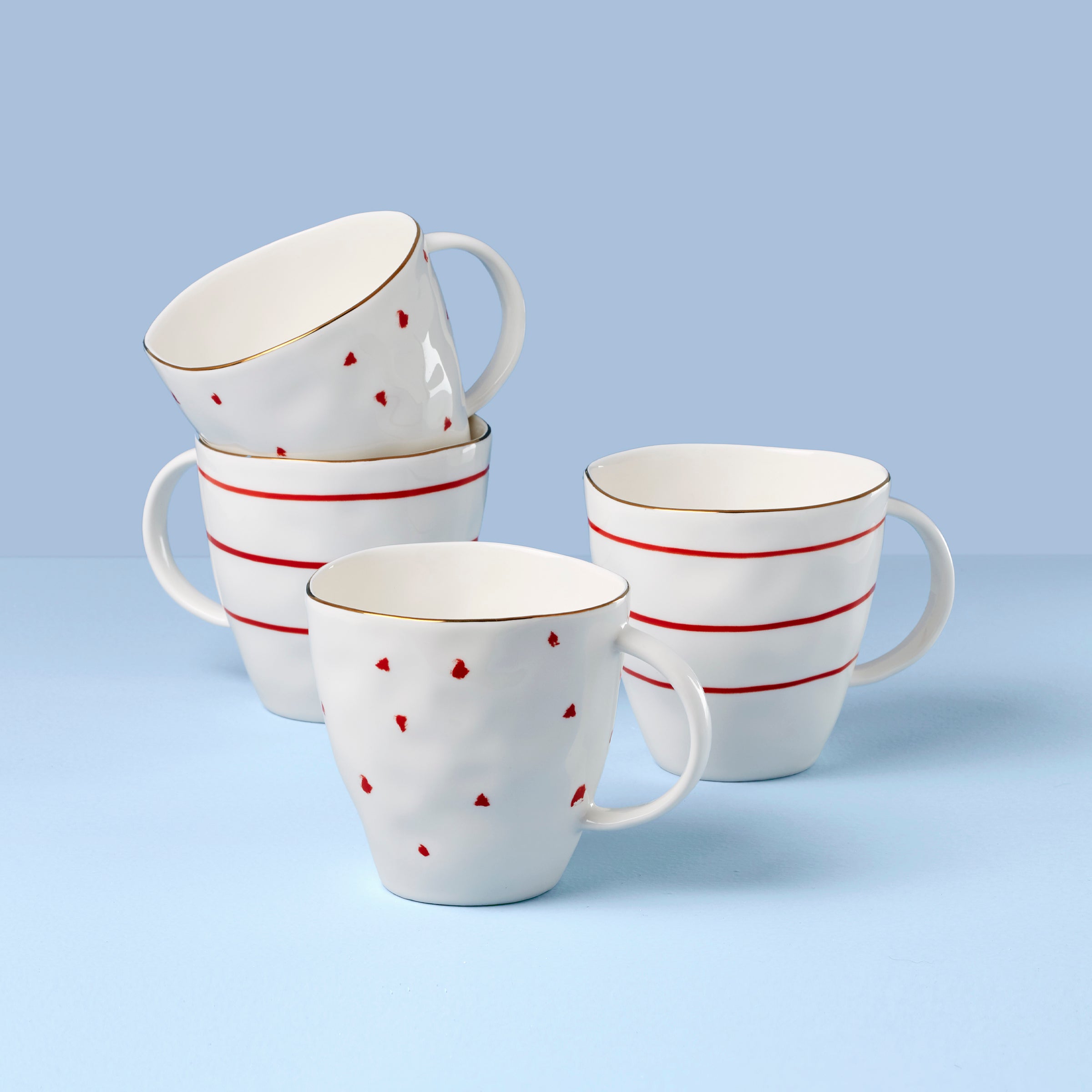 Premium Garnet Bay Coffee Mugs Set of 4 - 16oz Ceramic Tea Cups with Comfort Handle, Dishwasher & Microwave Safe - Perfect for Home, Office, or Gift Giving