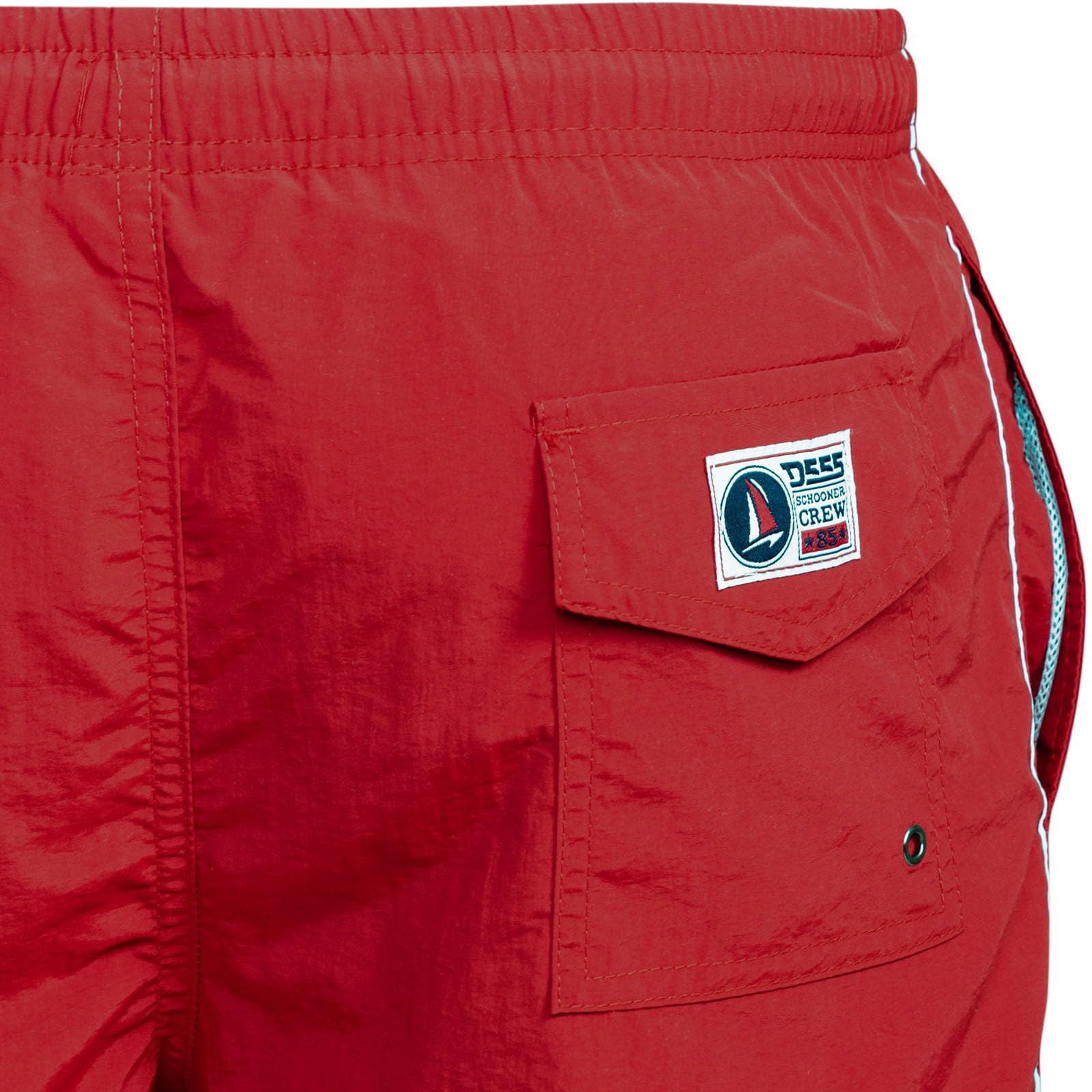 Duke Men's Yarrow Quick-Dry Swim Trunks - Red - Comfortable & Stylish Swim Shorts for Beach, Pool & Water Sports