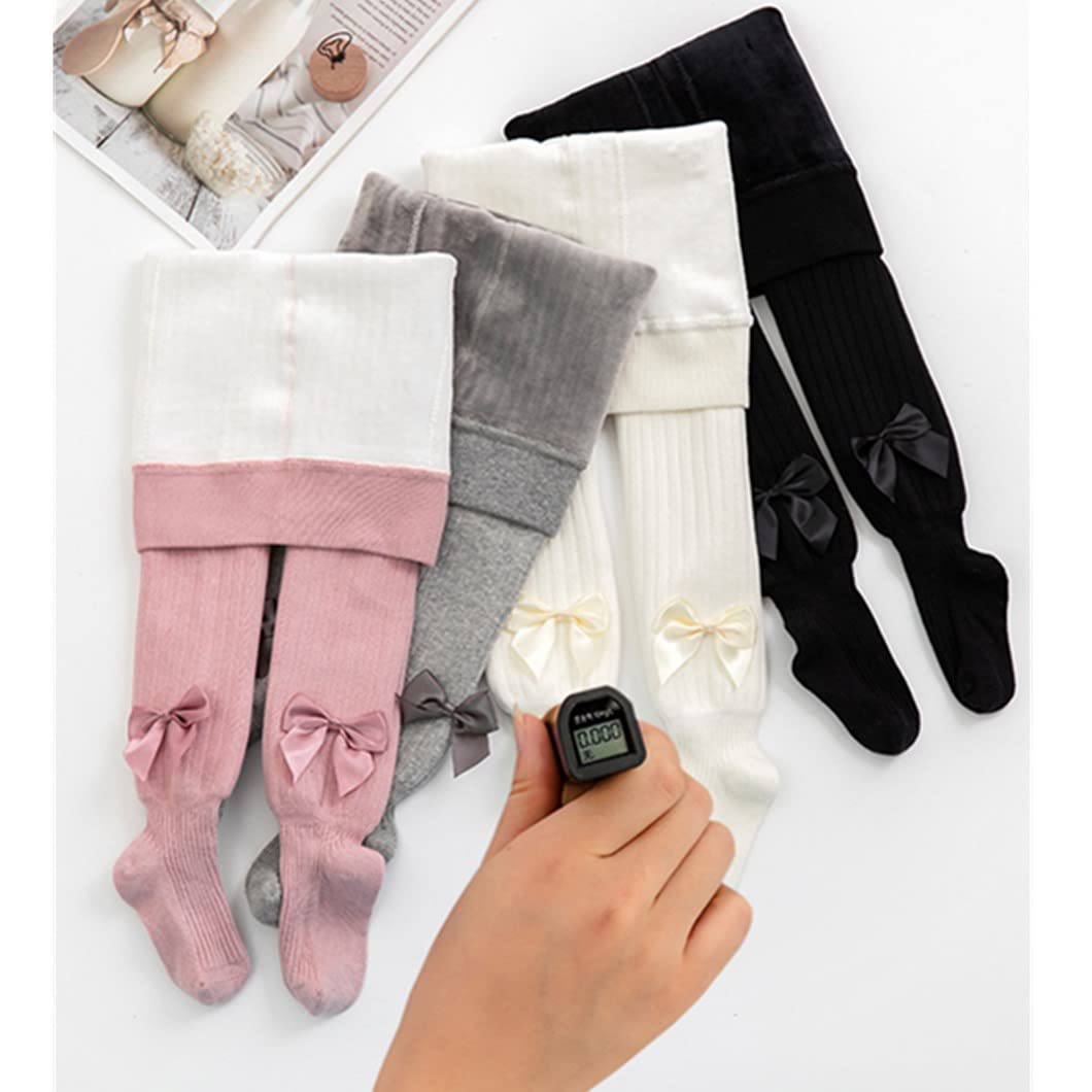 **Toddler Girls Cotton Knit Leggings - Soft Winter Tights for Baby Girls | Warm Stockings & Pantyhose Pants for Playtime, Daycare & Cold Weather**