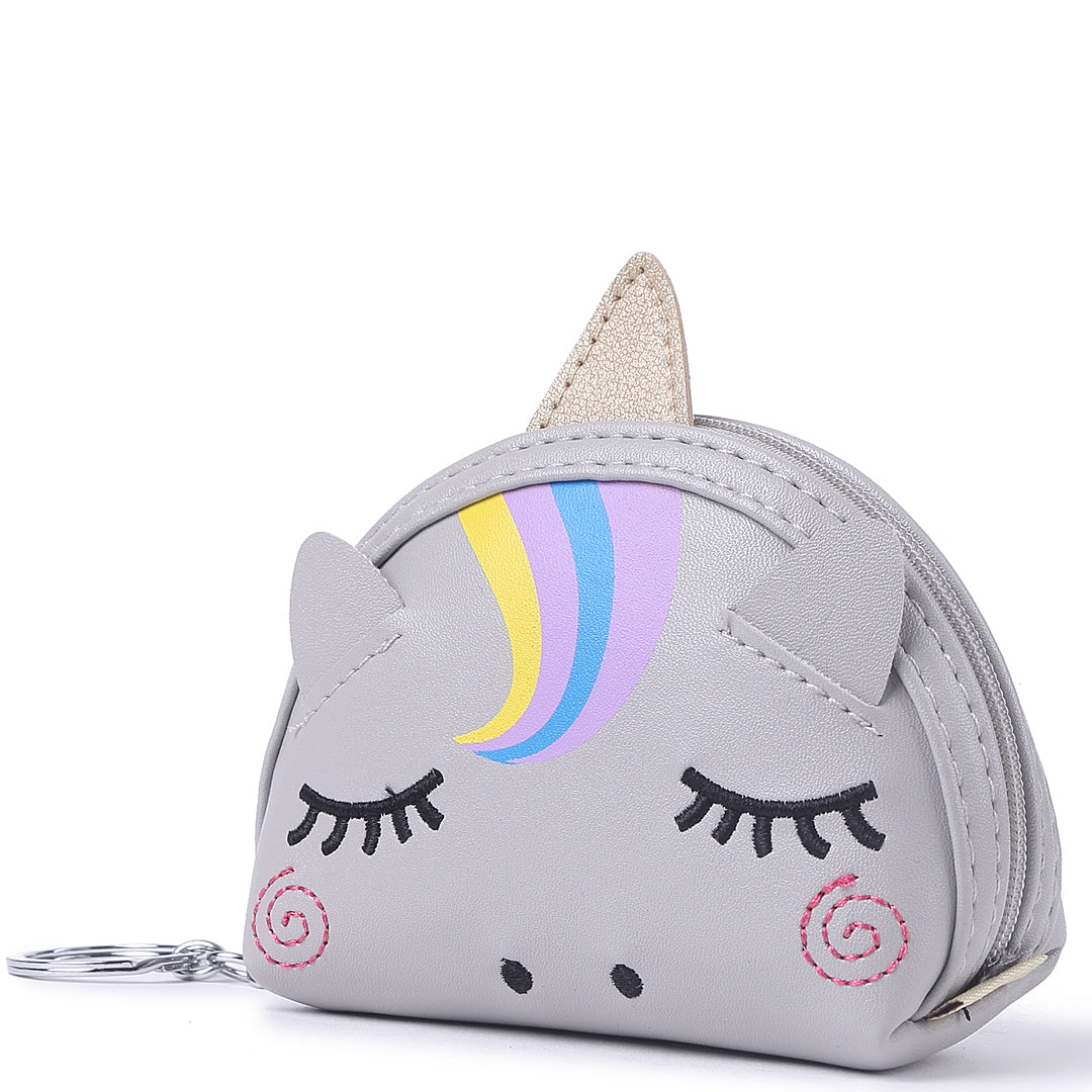 Charm Davine Unicorn Grey Coin Holder - Stylish and Secure Storage for Coins, Jewelry & Small Collectibles - Perfect for Travel, Gifting, and Organizing