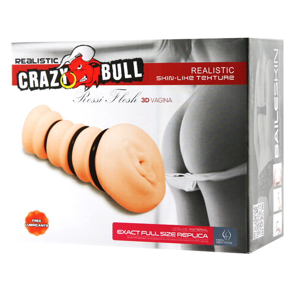 Crazy Bull Rossi Realistic Vagina Masturbator with Adjustable Tightness Rings - Lifelike Male Pleasure Toy for Solo Play & Couples Use