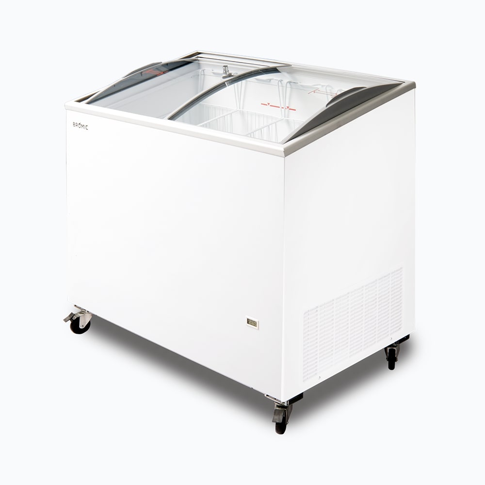 Bromic 264L Angled Glass Top Chest Freezer - Commercial & Home Use for Restaurants, Grocery Stores & Outdoor Events - Model CF0300ATCG