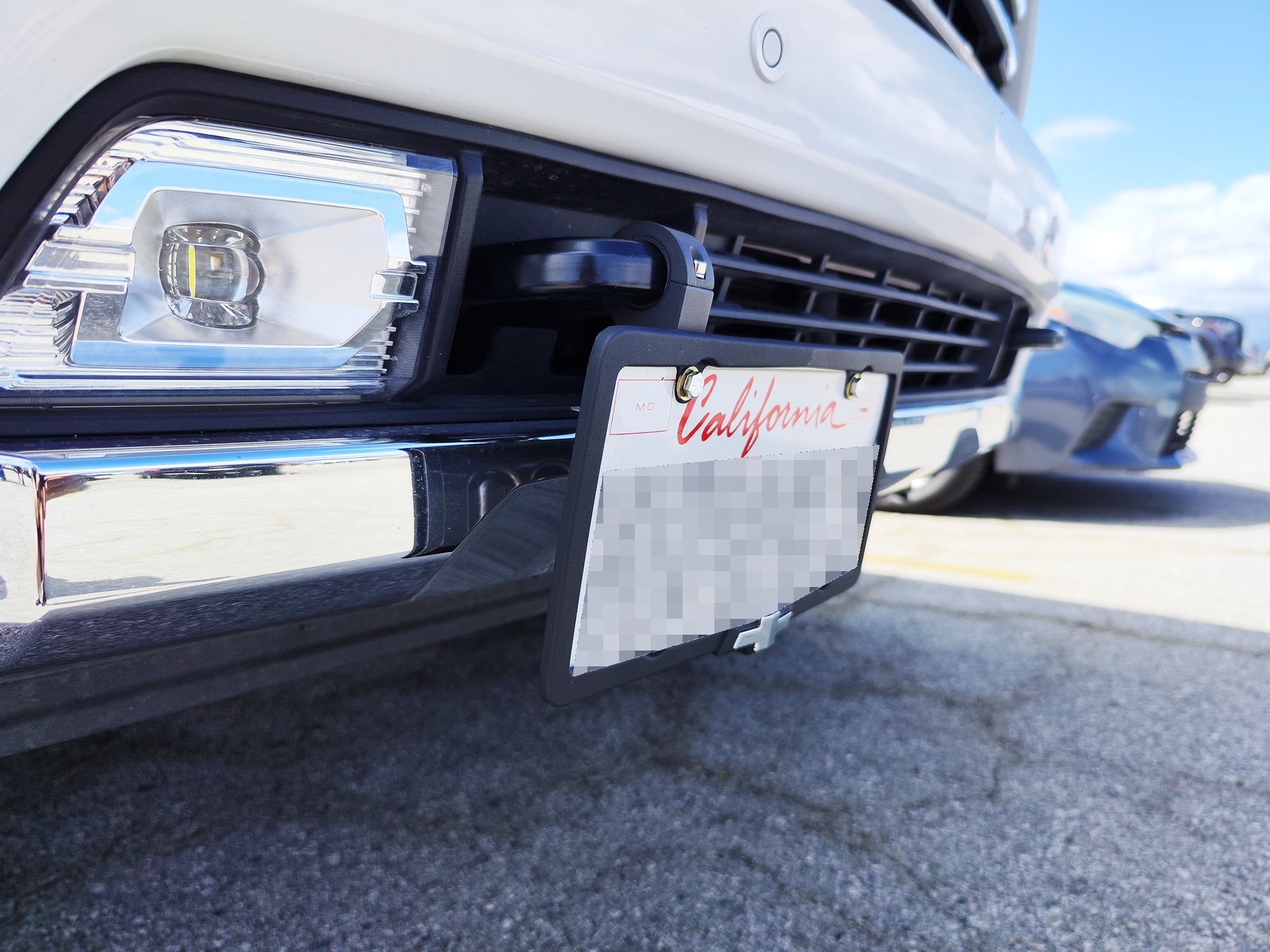 Chevy Silverado & GMC Sierra Front Tow Hook License Plate Relocation Bracket Kit - Off-Road Legal Solution for State Compliance (Fits 2007-2023 Models) | Perfect for Trail Riding, Car Shows & State Inspections