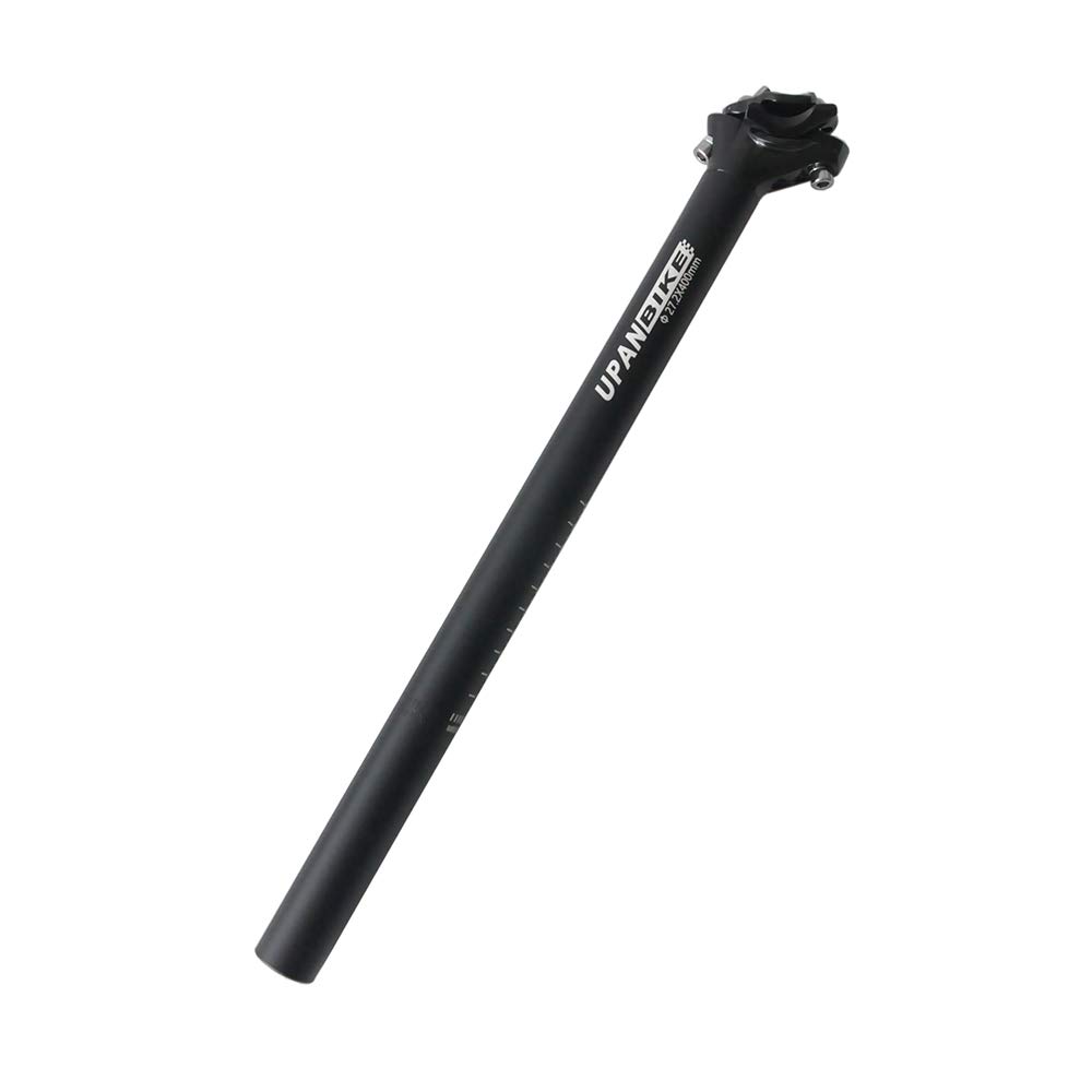 UPANBIKE Bicycle Seat Post - 27.2mm/30.9mm/31.6mm Aluminum Alloy Bike Seatpost, 400mm Length for MTB, Mountain Bike, Road Bike & BMX (27.2mm Black) - Perfect for Cycling, Commuting & Outdoor Adventures