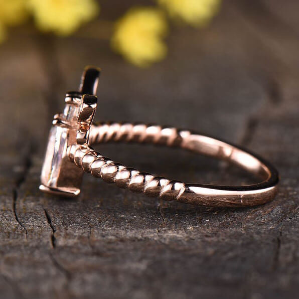 14K/18K Rose Gold Rainbow Moonstone Butterfly Engagement Ring for Women - Unique Handmade Vintage Wedding Band, Perfect for Proposal, Anniversary & Special Occasions