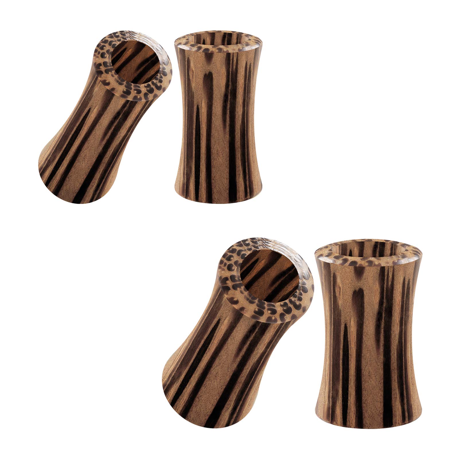 2 Pairs Coconut Wood Double Flared Saddle Ear Plugs - Natural Wood Ear Tunnels for Stretching - 14G-00G Sizes - Boho Body Jewelry for Men & Women - Perfect for Daily Wear & Alternative Fashion