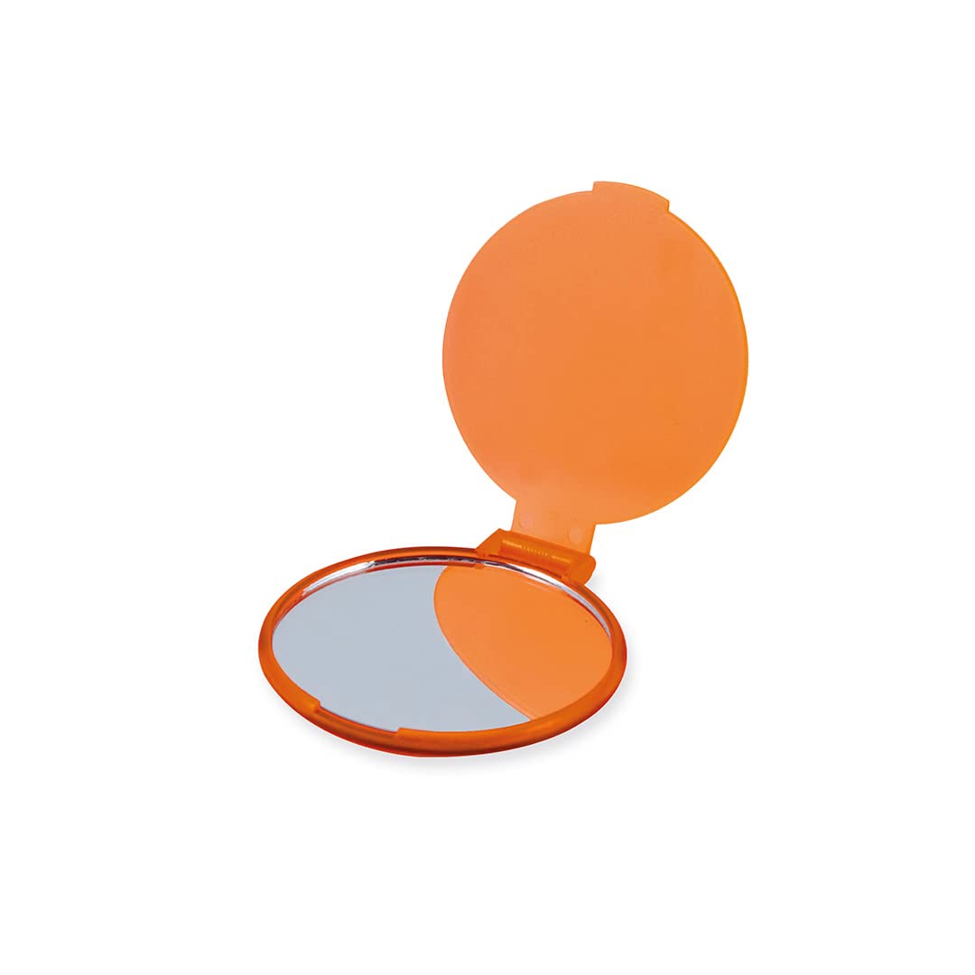 eBuyGB Compact Vanity Handbag Mirrors - Folding Cosmetic Mirror for Makeup & Travel - Portable Toiletry Bag (Orange, 10-Pack) - Perfect for Home, Office & On-the-Go Touch Ups