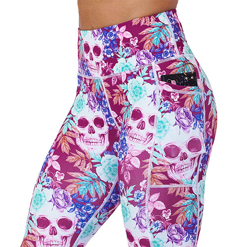 Tropiskull Women's High Waist Leggings - Stylish & Comfortable Workout Pants for Yoga, Running & Gym