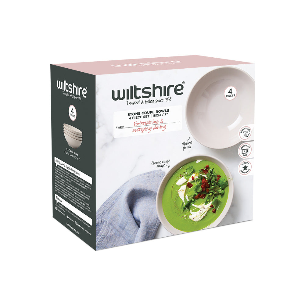 Premium Stone Coupe Bowls Set of 4 - 7