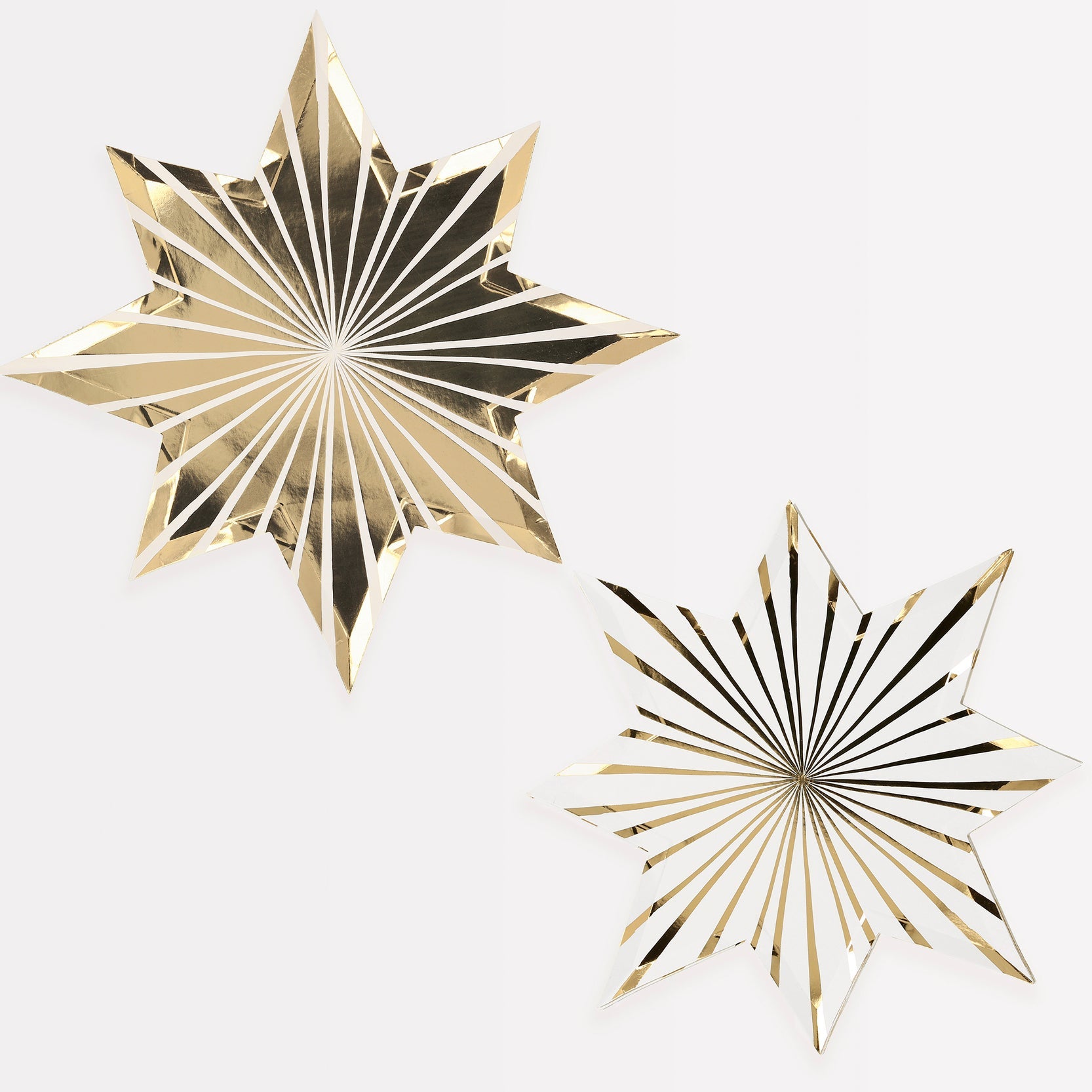 Gold Stripe Star Plates - Elegant Dinnerware for Parties, Weddings & Special Events - Perfect for Holiday Celebrations & Home Decor