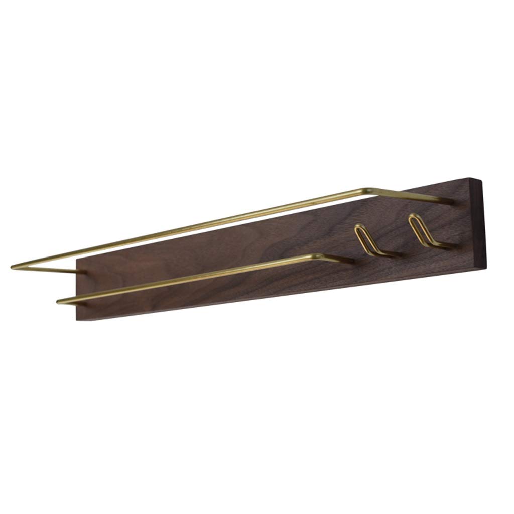 Premium Black Walnut Wood & Brass Double Rod Towel Rack - 50cm Bathroom Towel Bar with Rust-Free Finish - Perfect for Modern Bathrooms, Spa Retreats & Luxury Home Decor