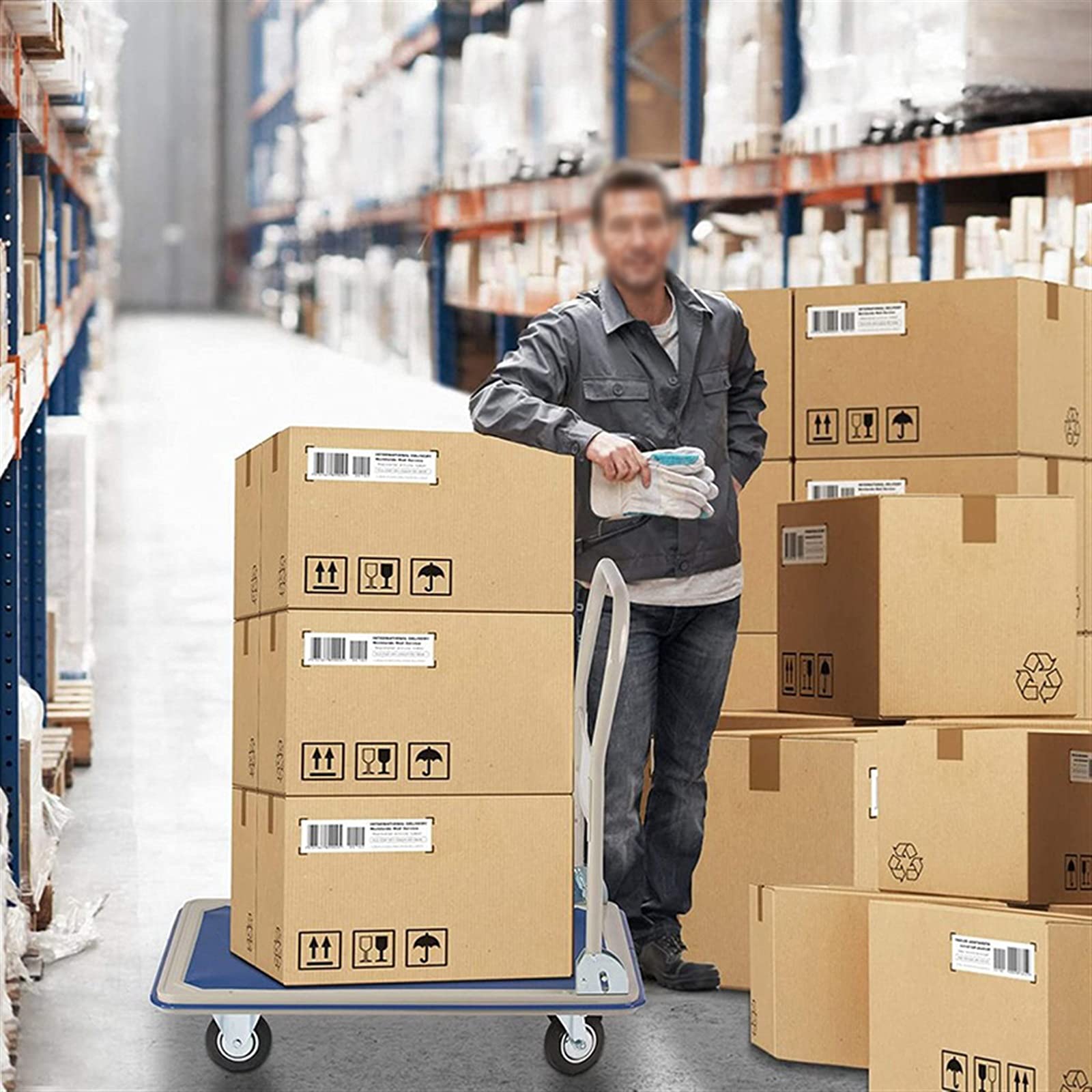 TOMYEUS Heavy Duty Folding Platform Truck Cart - 660 lbs Capacity Flatbed Hand Trolley for Warehouse, Home, Office & Factory - Perfect for Moving, Storage & Industrial Transport