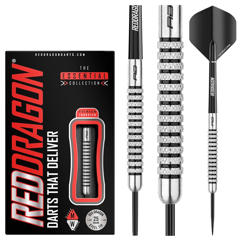 RED DRAGON Fury 2 Tungsten Steel Darts - 80% Tungsten Alloy, 25g Weight - Professional Dart Set for Bars, Tournaments & Home Practice