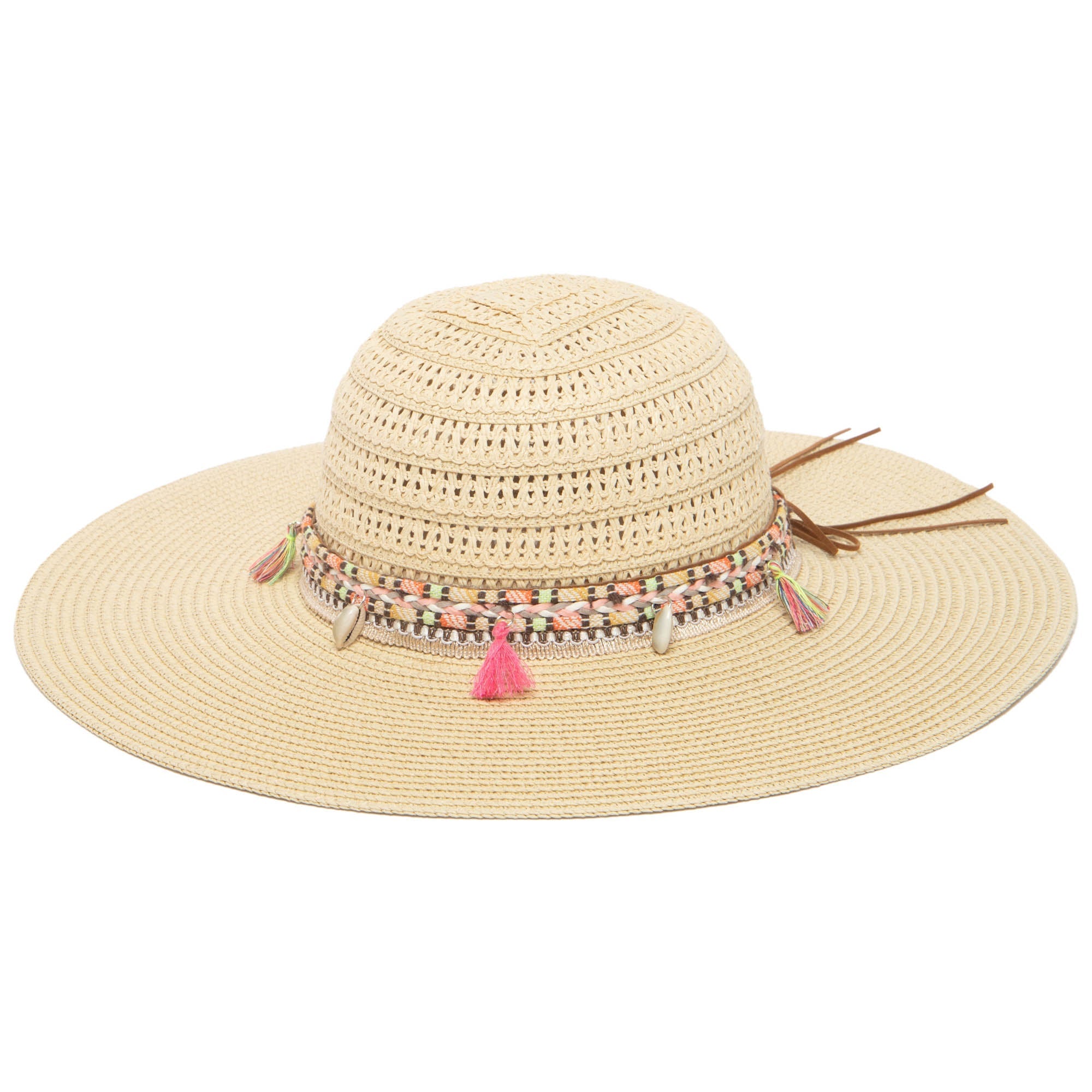 Maria Open Weave Pattern Sun Hat for Women - UPF 50+ UV Protection Wide Brim Beach Hat for Summer Outdoor Activities, Gardening, and Travel