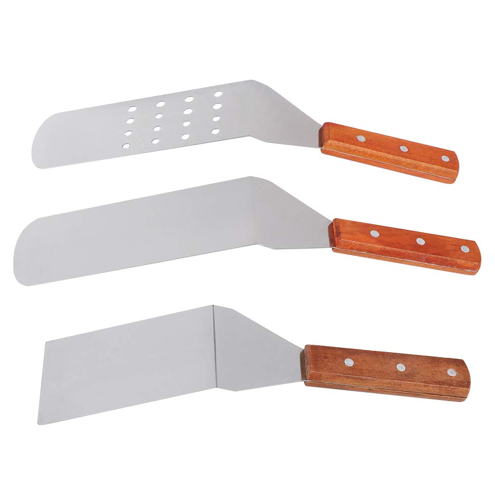 Premium Stainless Steel Spatula Set - 3-Piece Baking, Pizza & Cooking Utensils for Skillets, Griddles & Non-Stick Pans - Ideal for Home Bakers, Chefs & Pizza Lovers