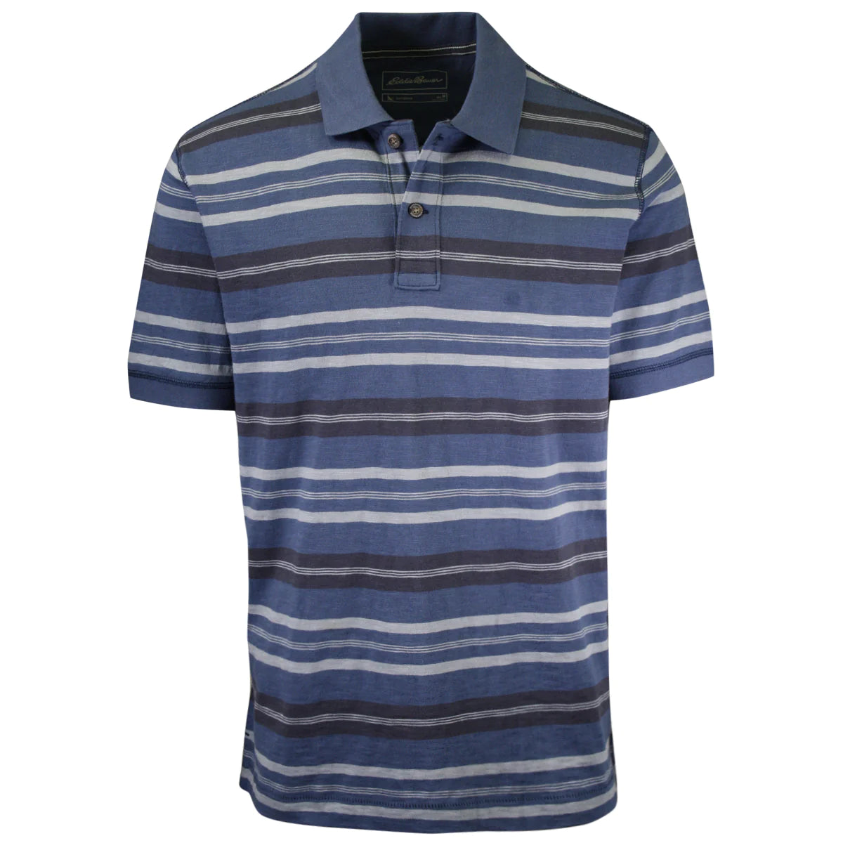 Eddie Bauer Men's Short Sleeve Striped Polo Shirt - Casual Summer Wear for Outdoor Activities & Travel