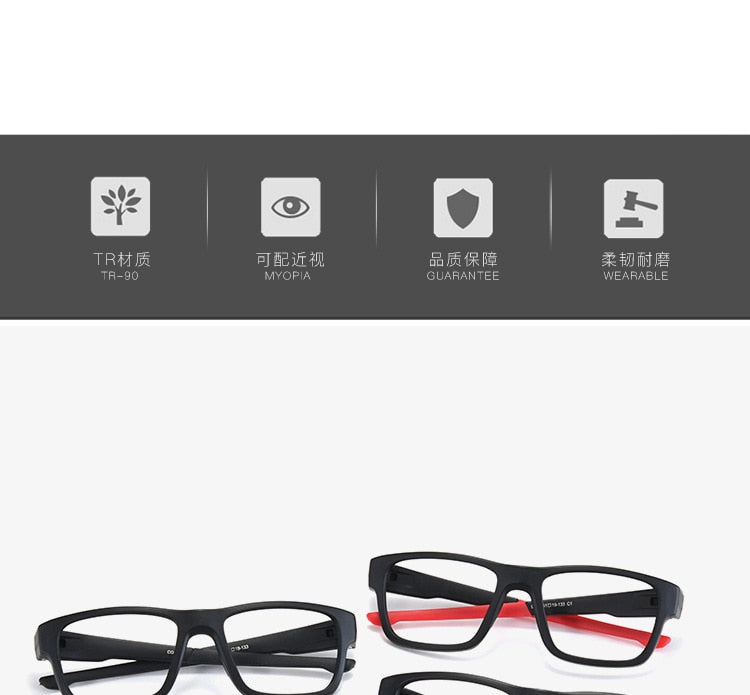 Bclear TR 90 Titanium Full Rim Sports Eyeglasses for Men - Lightweight & Durable Frame (Model ZT9224) - Perfect for Running, Cycling & Outdoor Activities
