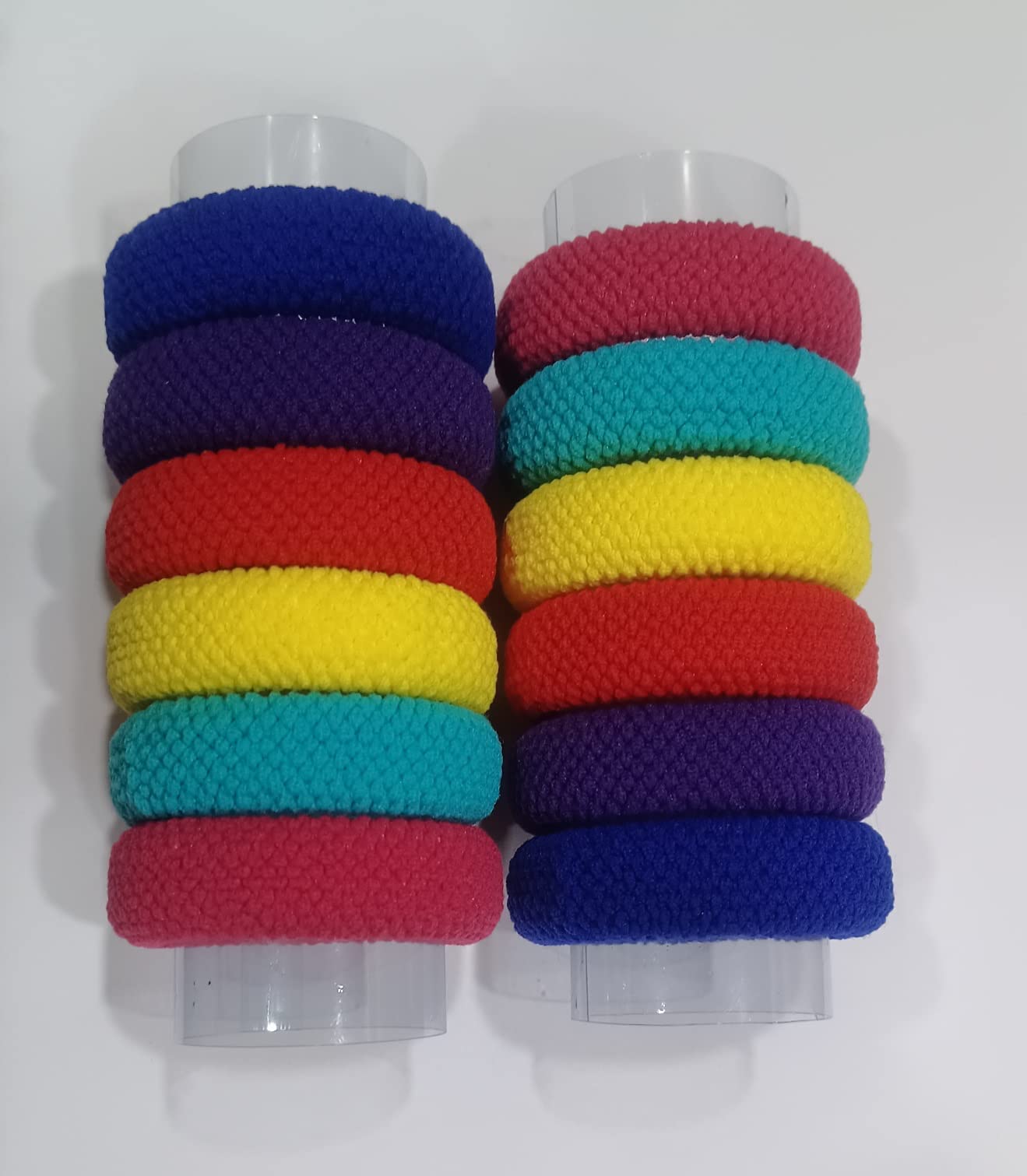 VRT Thick Soft Hair Bands for Women & Girls - No Break No Damage Hair Ties, Ponytail Holders for All Hair Types (Multicolor, Pack of 12) - Perfect for Workouts, Yoga, Sports & Everyday Use