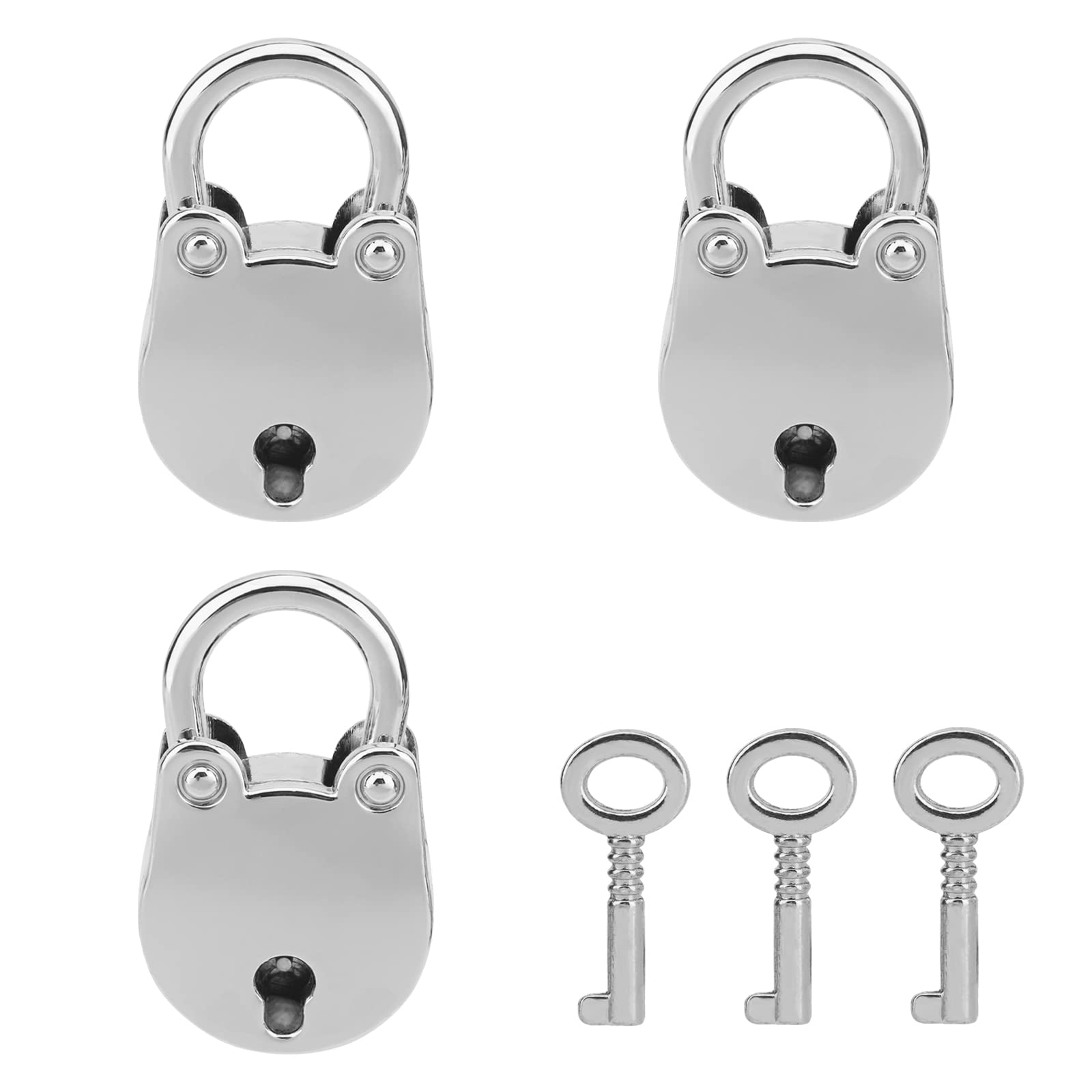 VeYocilk 3 Pack Mini Silver Bear Shaped Cute Padlocks with Keys - Secure Jewelry Box, Diary, Handbag, Makeup Bag | Perfect for Teens Room, Gift Giving & Travel Accessories