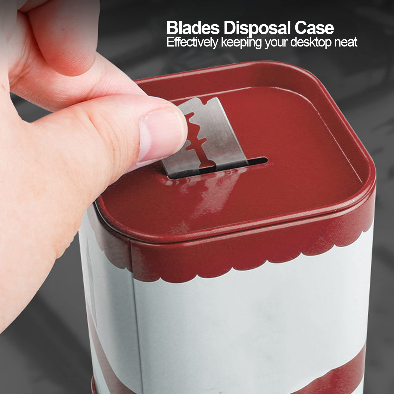 ANKROYU Large Capacity Razor Blade Disposal Case - Detachable Barber Waste Blades Storage Box (Red) | Safe & Convenient Razor Blade Disposal for Home & Salon Use