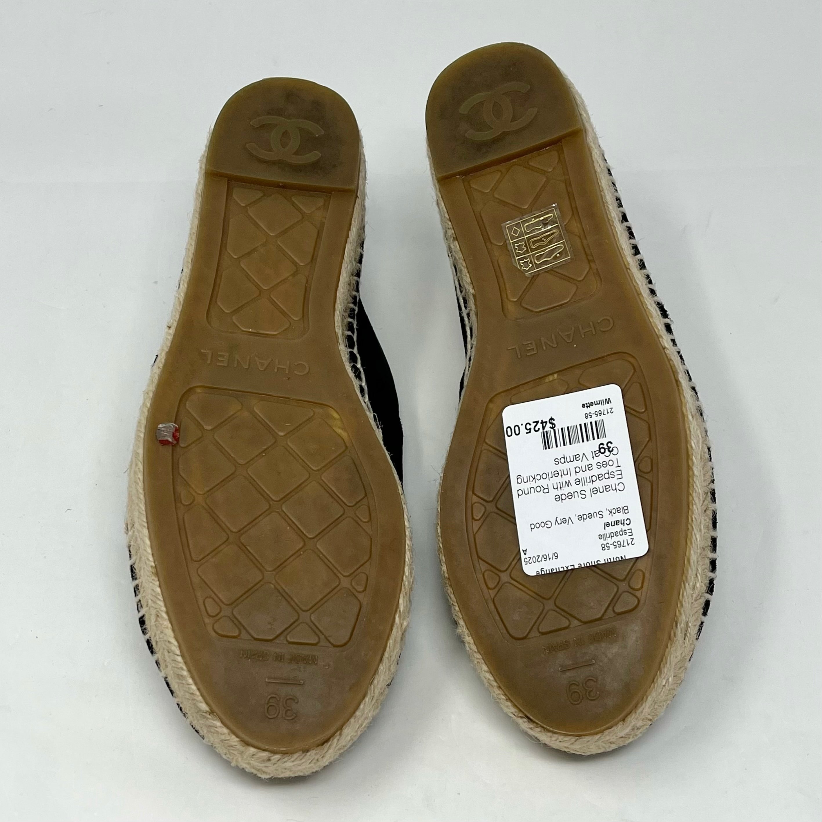 Chanel Classic Espadrille Flats - Women's Comfortable Canvas Shoes with Jute Sole | Perfect for Casual Outfits, Summer Beach Wear & Everyday Fashion