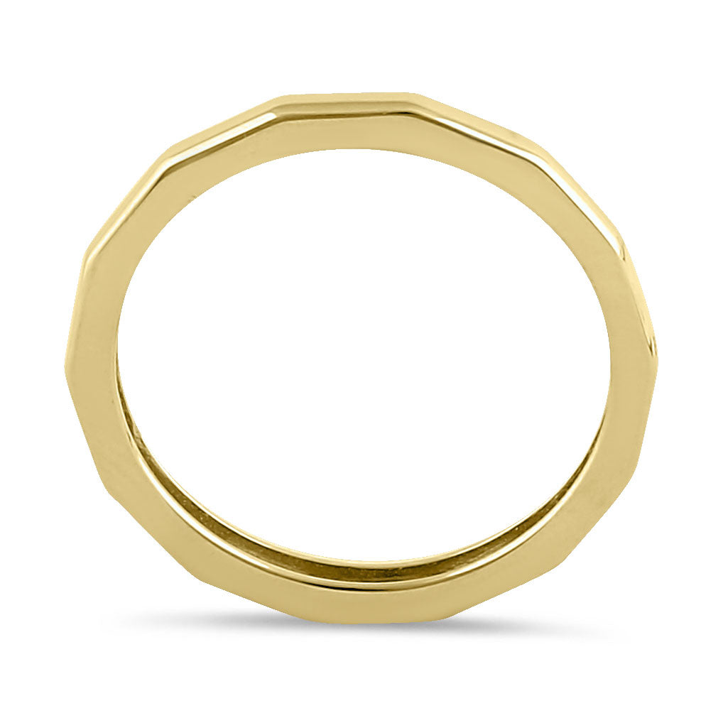 14K Solid Yellow Gold Soft Brick Band Ring - Elegant & Durable Wedding Band for Women & Men, Perfect for Everyday Wear, Anniversary & Engagement Gifts