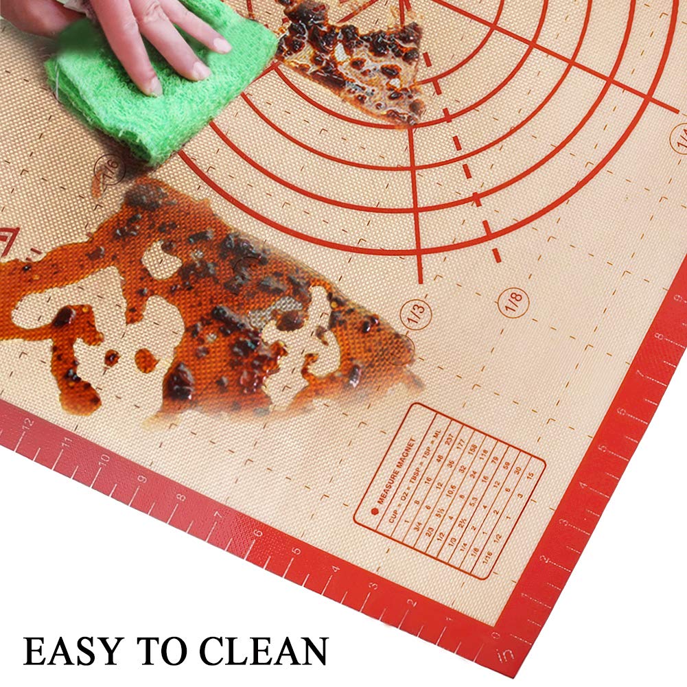 Non-Stick Silicone Baking Mat with Measurements - Extra Large Pastry Mat for Rolling Dough, Kneading Bread & Baking - Heat Resistant & Non-Slip Surface (Perfect for Cookies, Pies, Pizza & Pastry Making)