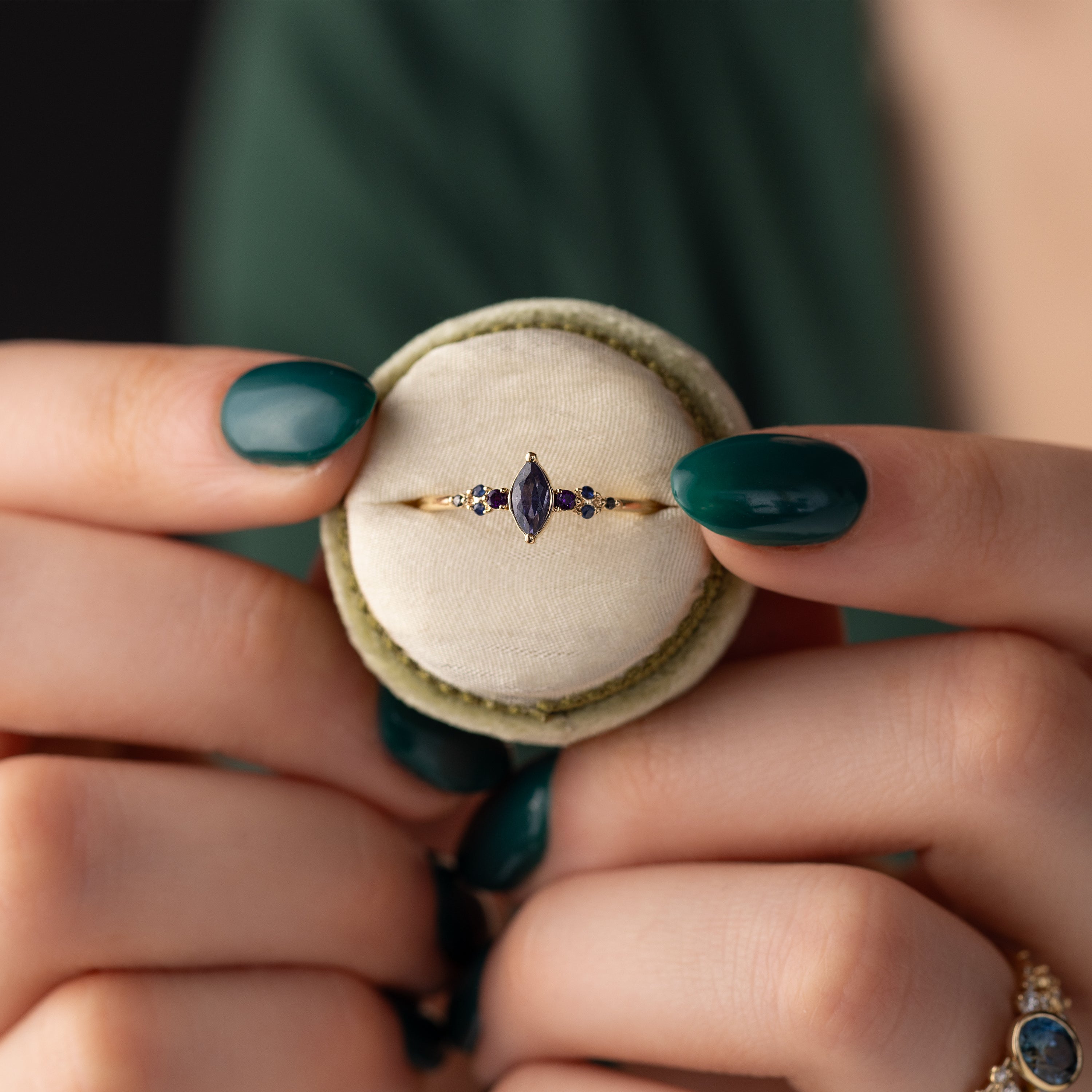 Iolite Aurora Ring – Elegant Purple Gemstone Jewelry for Women | Perfect for Weddings, Parties & Special Occasions