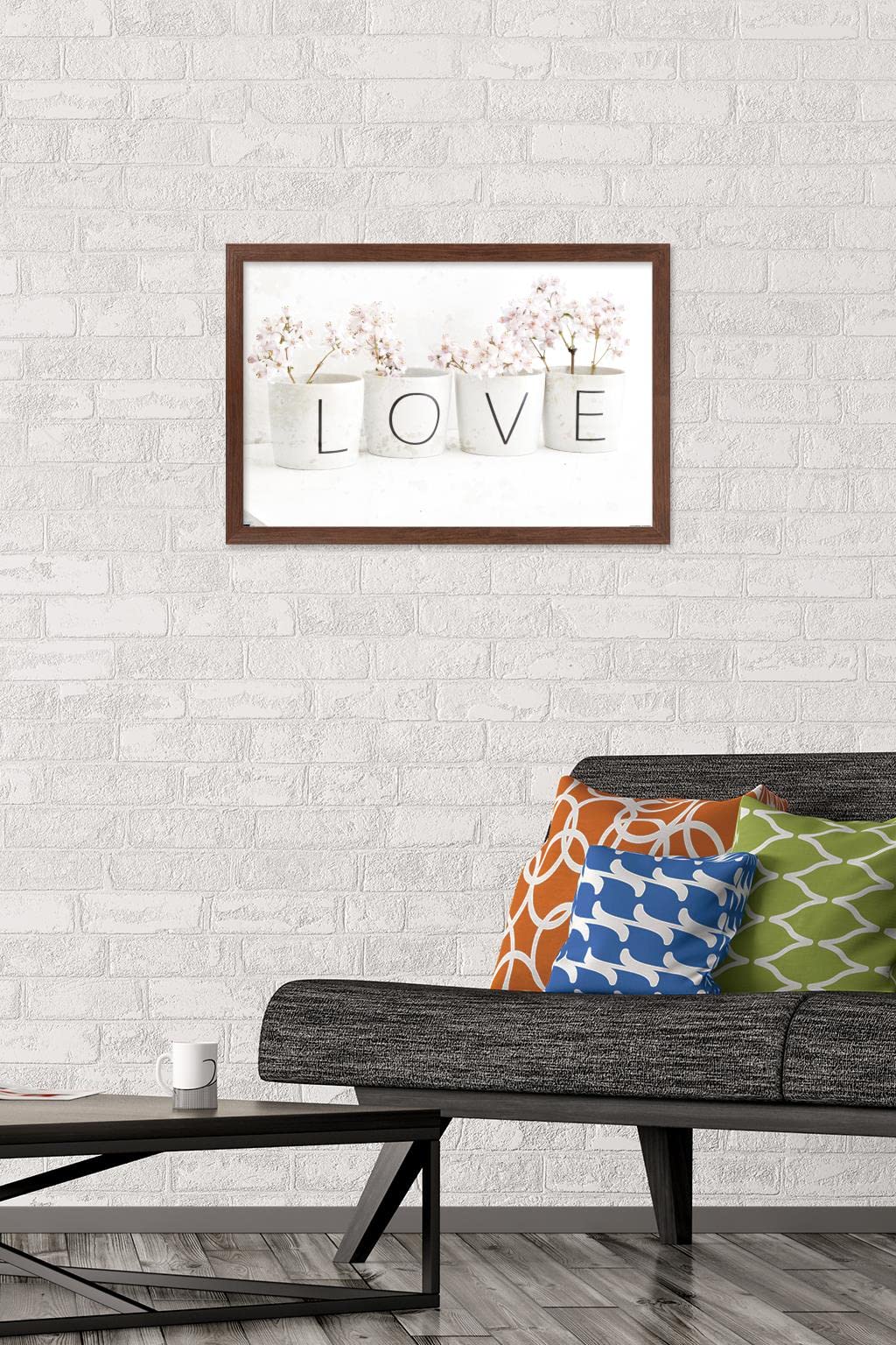 Trends International Tom Quartermaine - Love Blossom in Cups Wall Art Poster, 14.725
