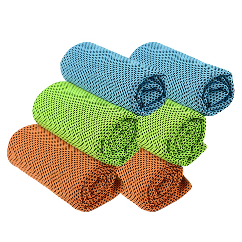 Hemoton 6-Pack Quick Dry Sports Towels - Super Absorbent Polyester Gym Towels for Swimming, Running, Yoga & Workouts - Earth Tone Cool Exercise Towel Set for Sweat Absorption - Perfect for Gym, Beach & Outdoor Activities