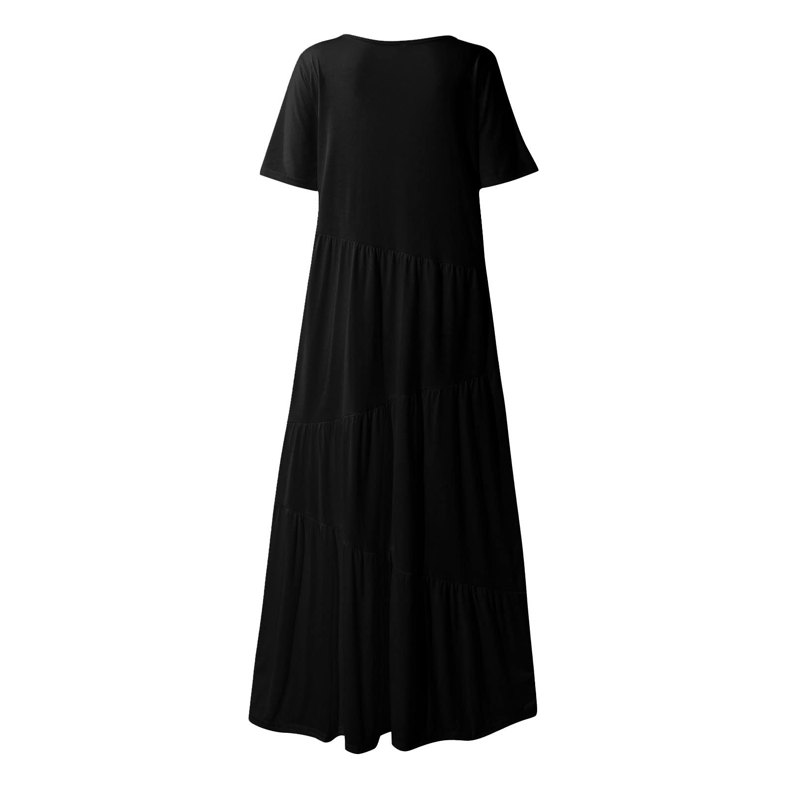 Plus Size Women's Casual Summer Sun Dress - Loose Fit Solid Color Asymmetric Layered Maxi Dress for Beach, Vacation & Everyday Wear | Faith Dresses