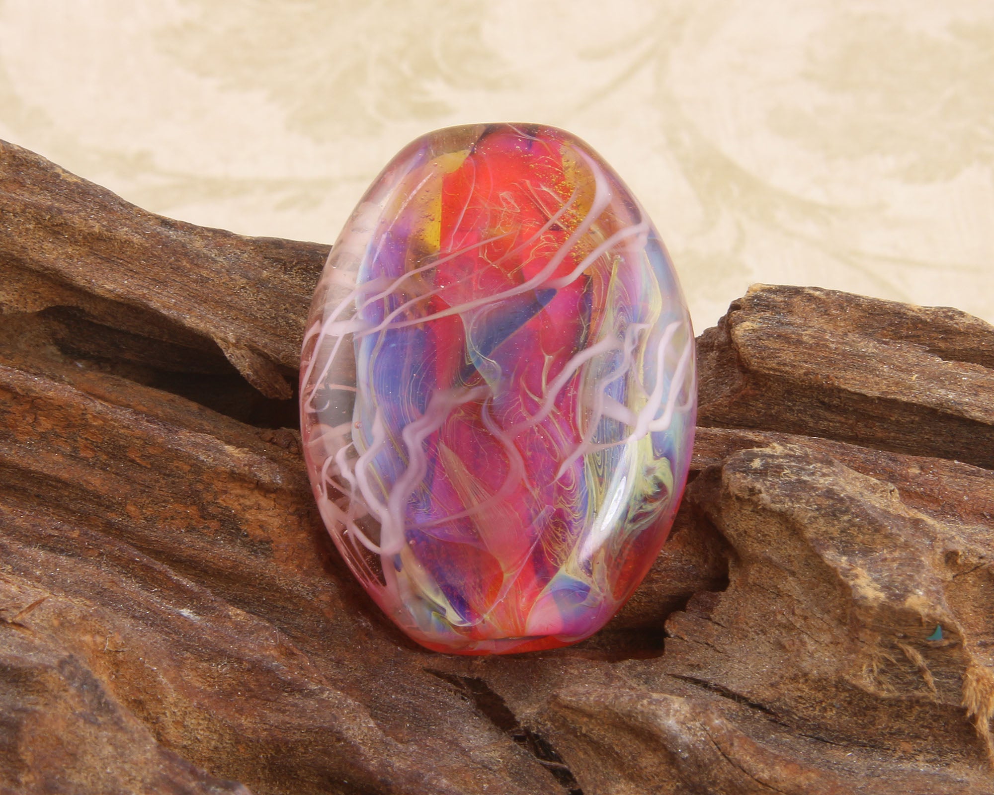 OMG Hot Pink Lampwork Focal Bead SRA - Handmade Glass Bead for Jewelry Making, DIY Crafts, Necklace & Bracelet Designs - Perfect for Beaders, Artists & Craft Enthusiasts